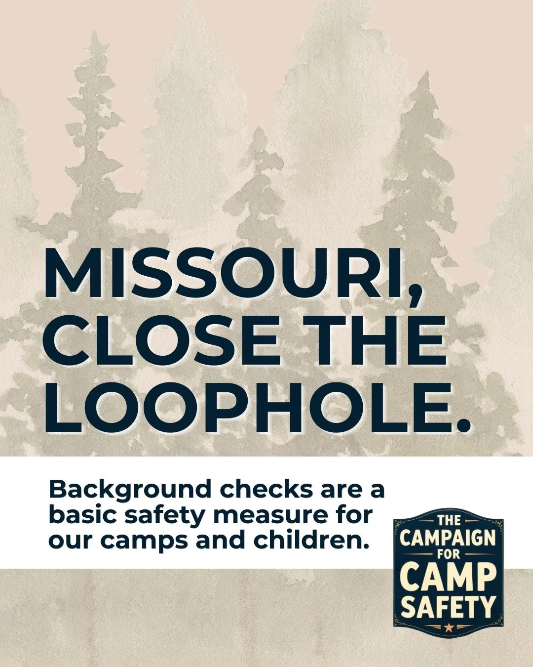 This week is critical.

Right now, Missouri remains one of only 15 U.S. states WITHOUT A LAW requiring background checks for camp staff and volunteers &mdash; despite this being a known best practice and baseline standard for other organizations resp