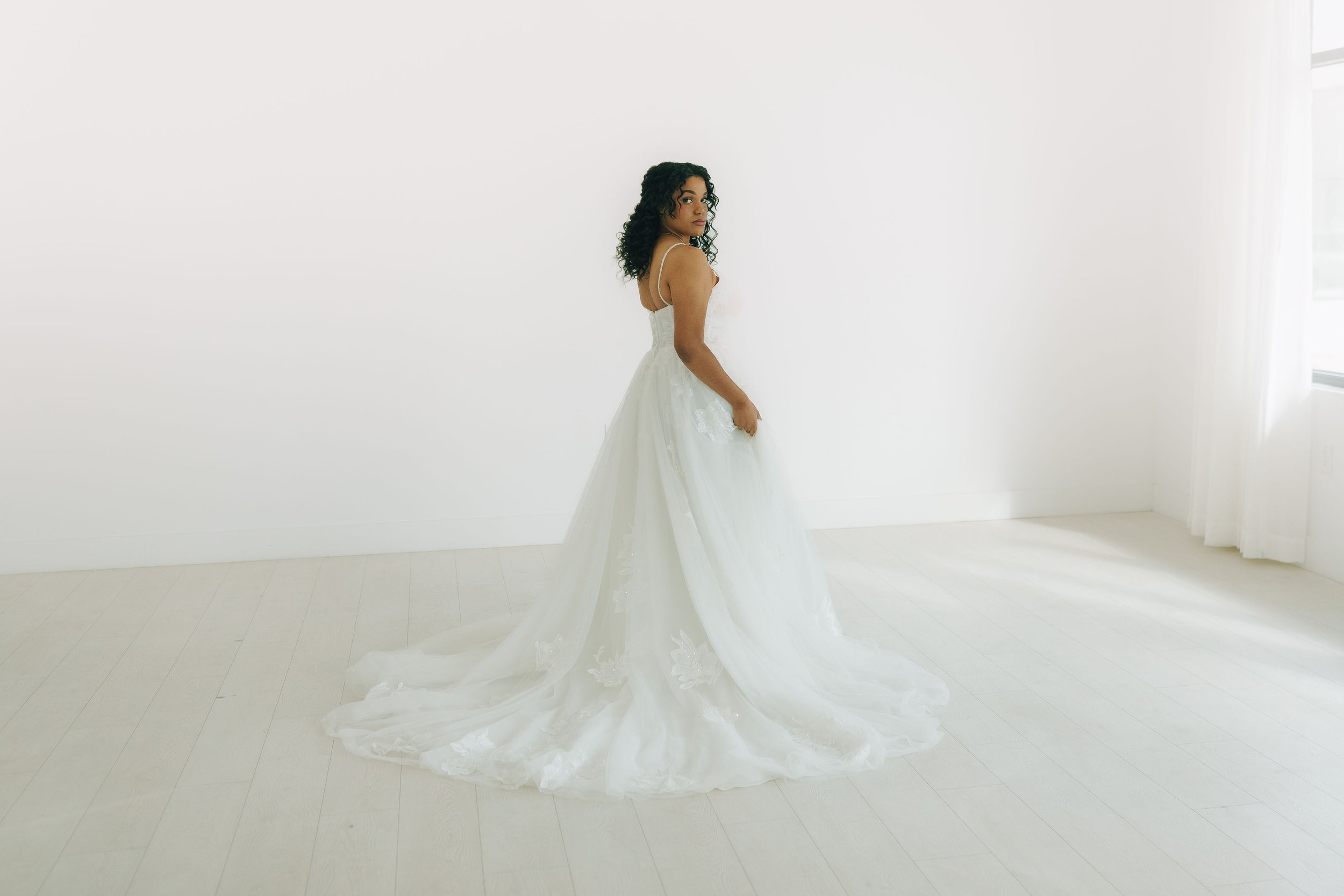 bridal gowns + hair