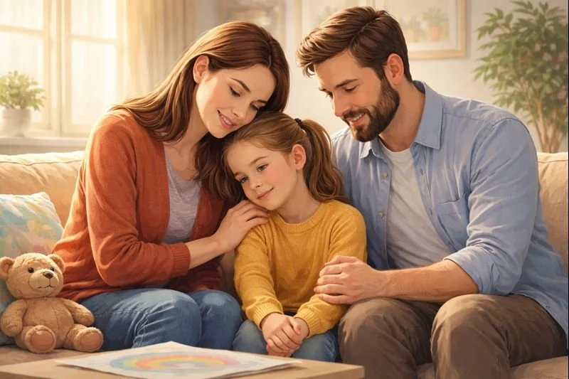 couple with child signifying intersection between couples therapy queens and child psychology