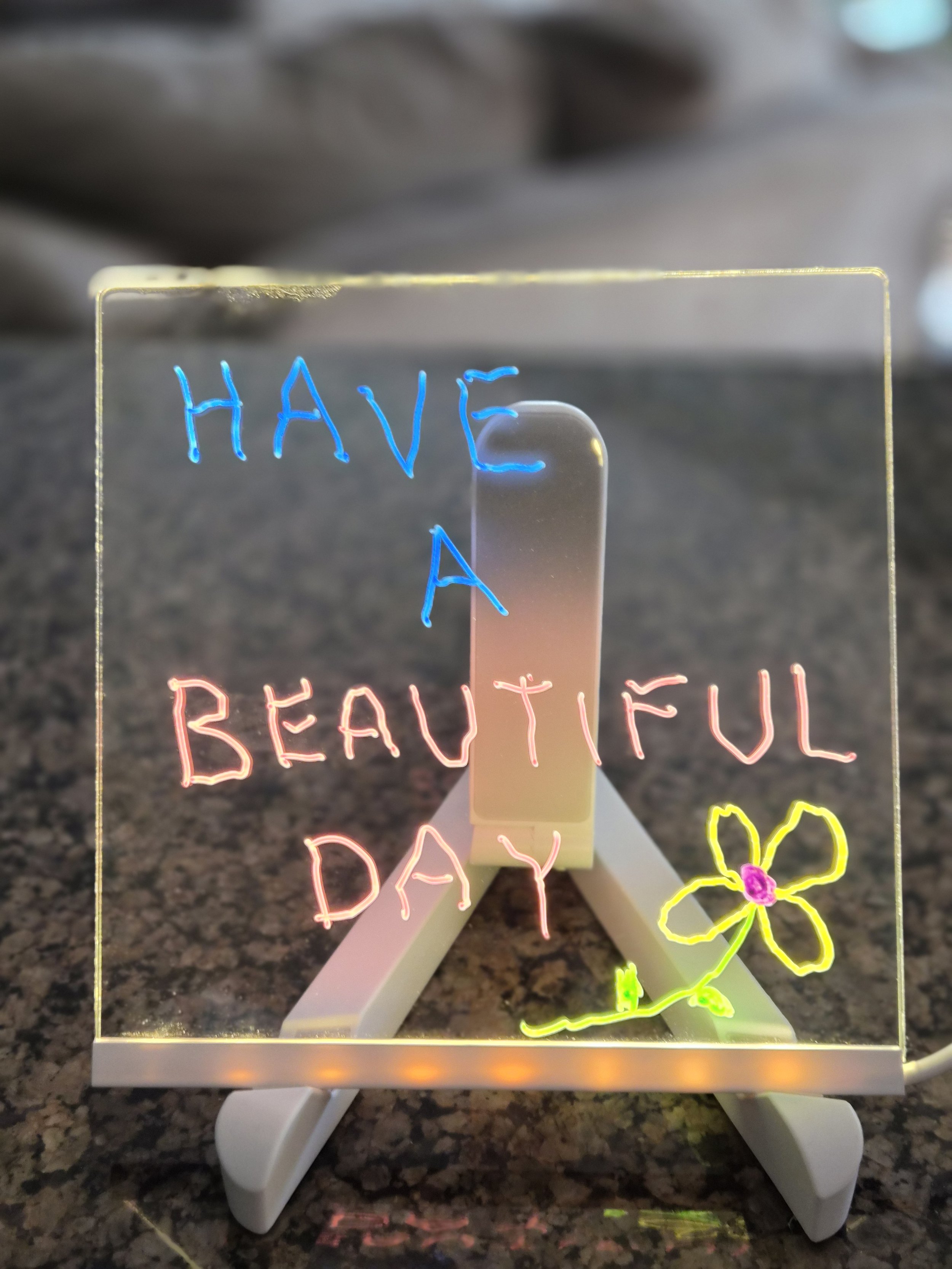 Vibrant LED Message Board with Colorful Markers