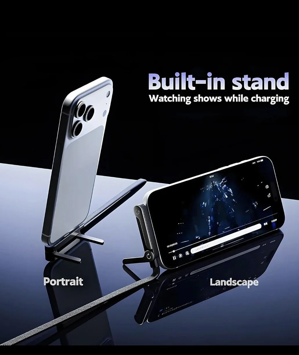 Flat Charger Stand with Built-In Viewing Support