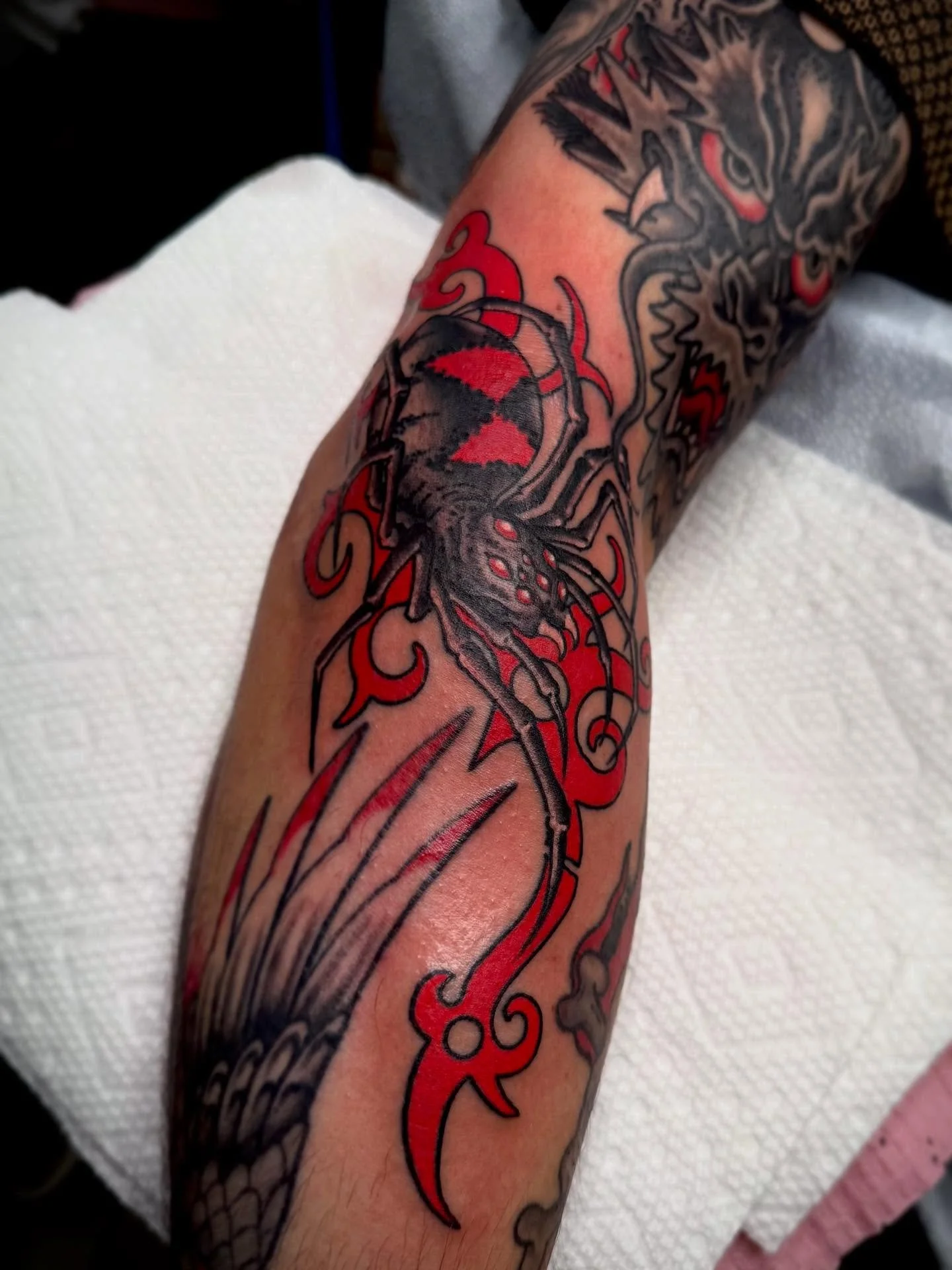 Tribal Spider done @elmstreettattoo more stuff like this would be killer! DM to get yours!