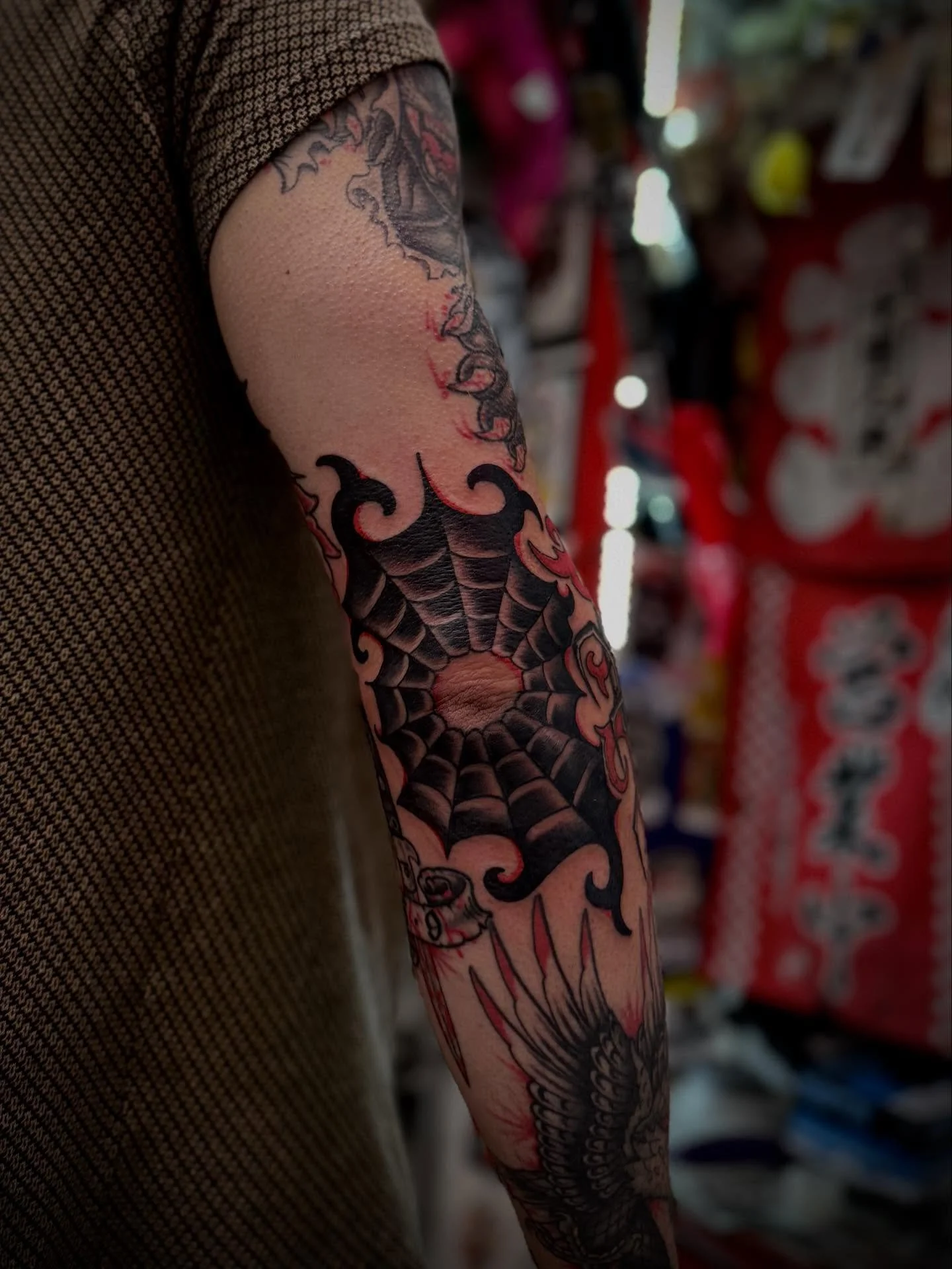 Tribal Web of Intrigue. Done @elmstreettattoo  DM TO BOOK.