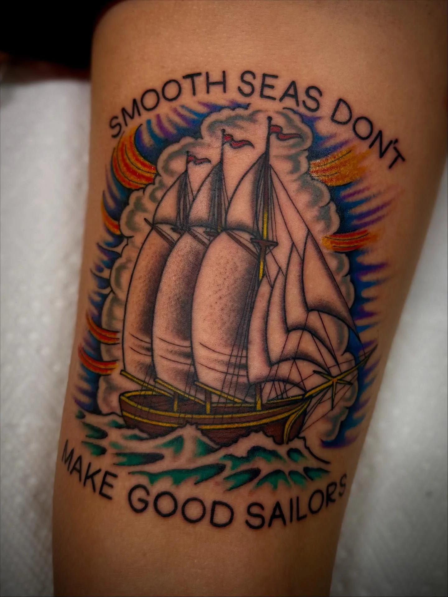 Smooth Sailing. Done @elmstreettattoo Visit the link in bio to book!