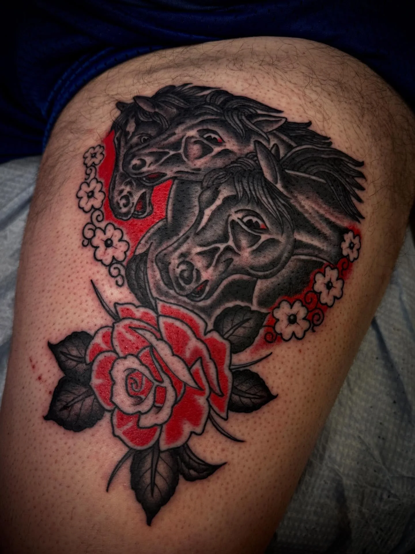 Pharaoh&rsquo;s Horses done in Rochester NY. @elmstreettattoo DM to book!