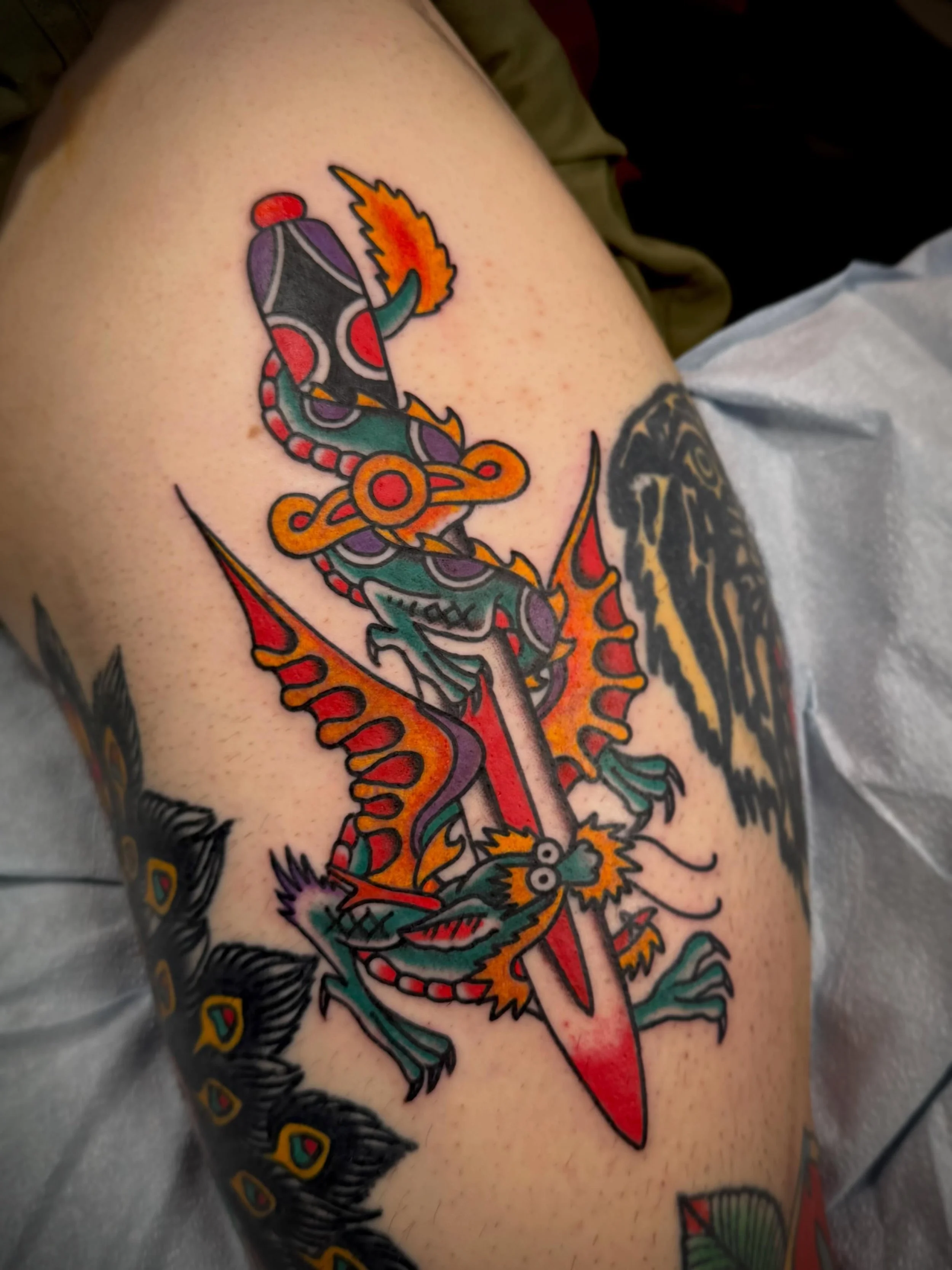 Sailor Jerry. Done @elmstreettattoo DM with questions or Visit the LINK IN BIO to book. Thank you!!! #traditionaltattoo #americantraditional #tattooart #tattooartist #tattoos