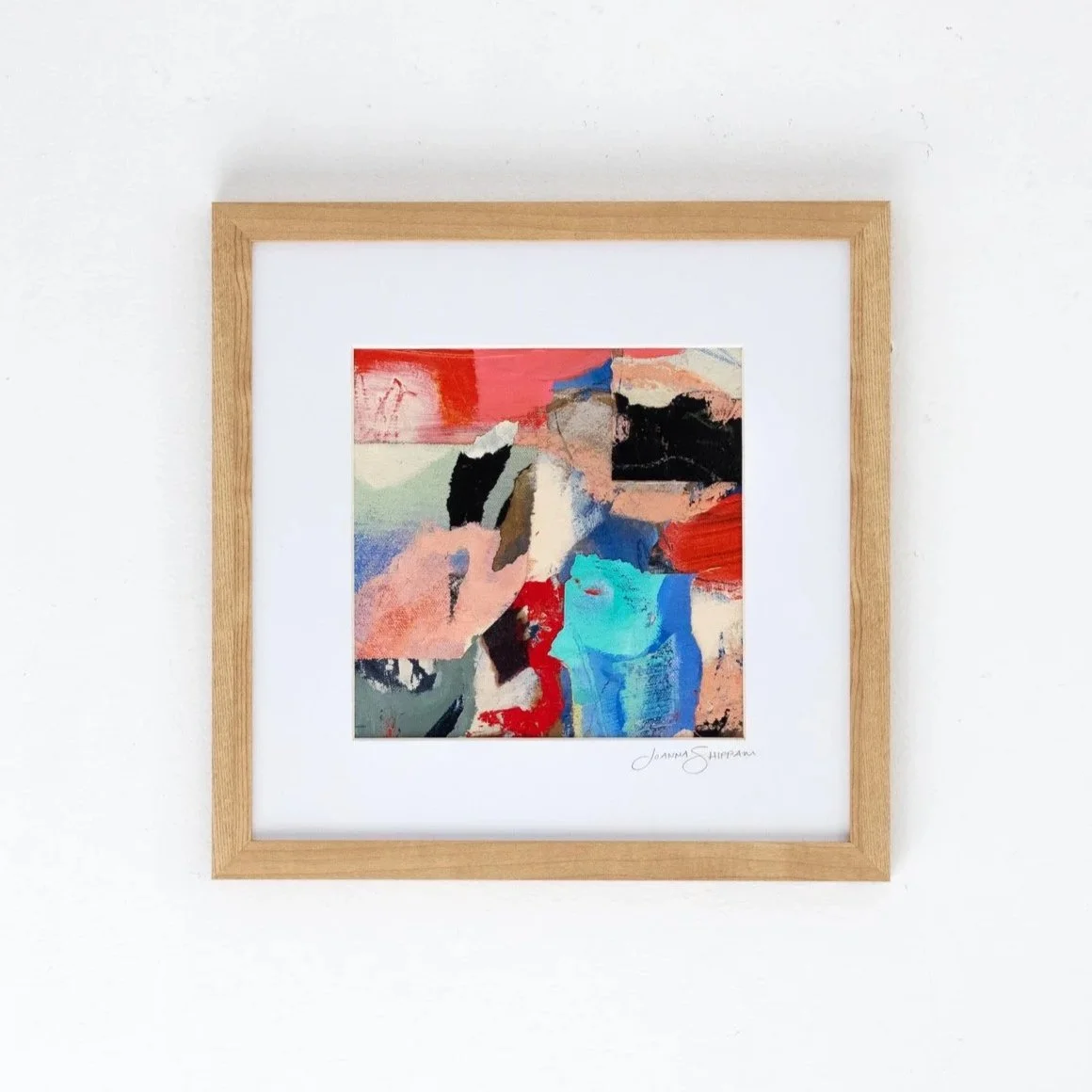Scope and Scale, 13 x 13 in. framed, mixed media collage 