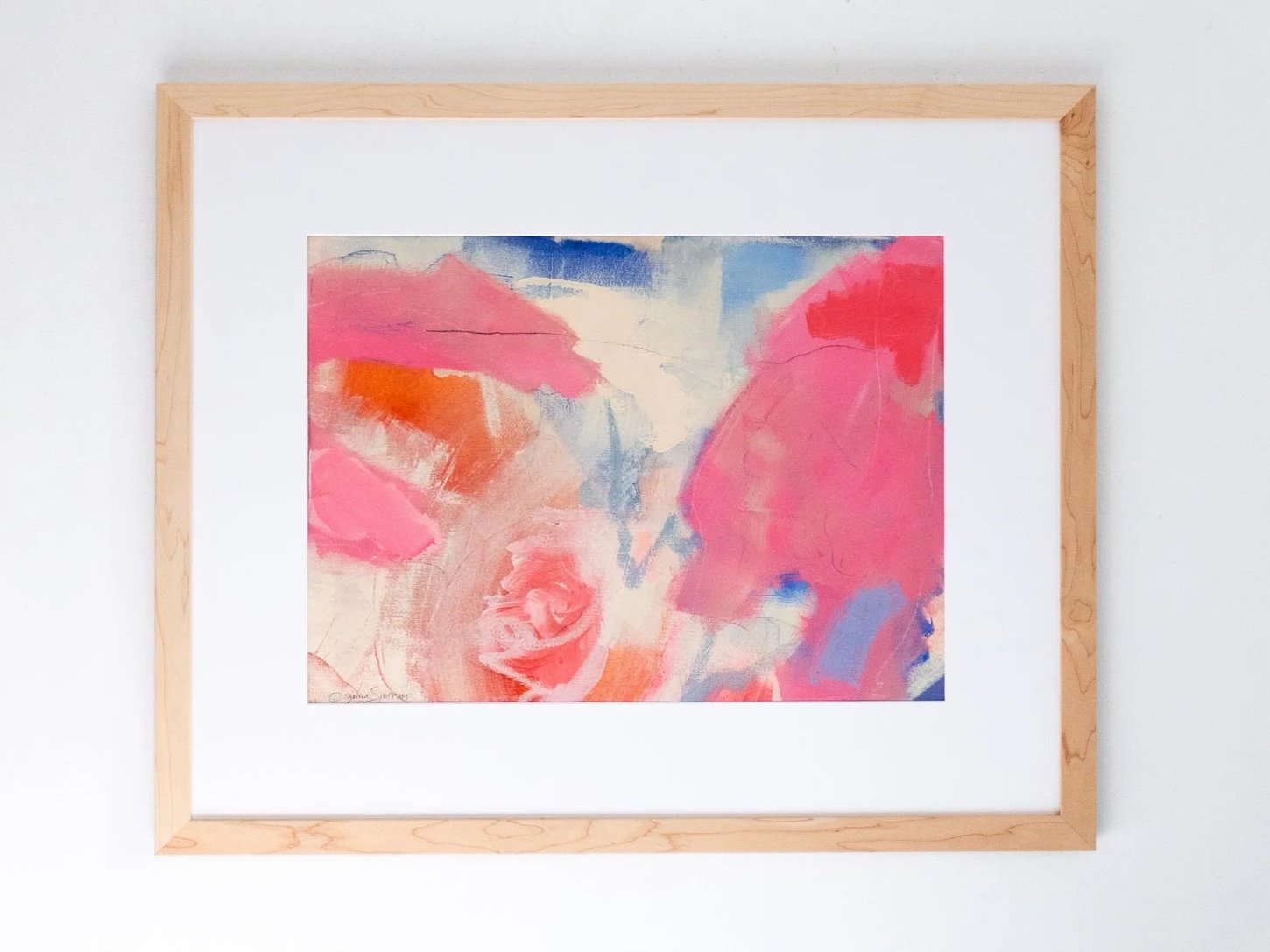 Cherry Blossoms, 33.5 x 27 in. framed, acrylic and oil