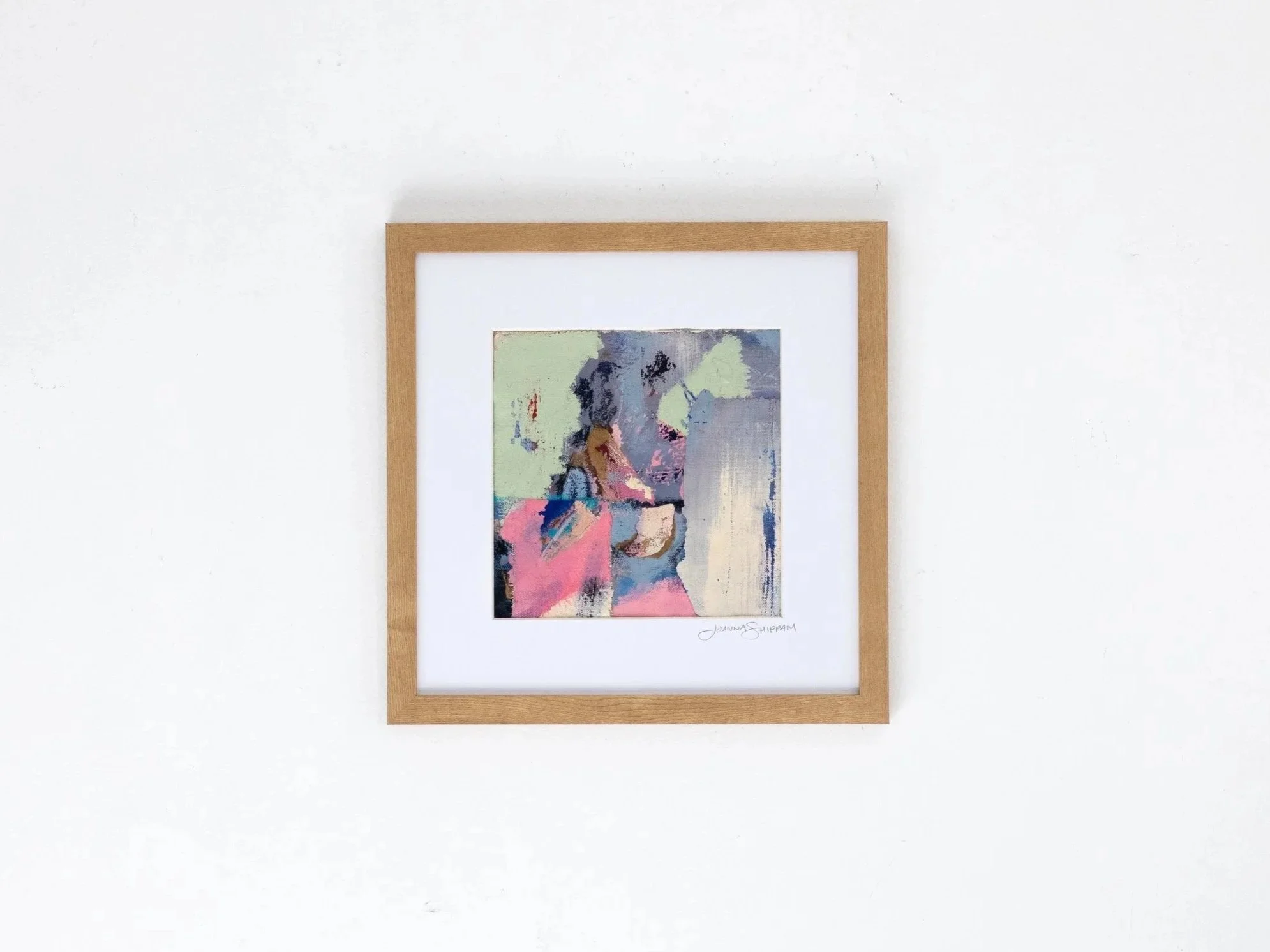 The World in Miniature, 13 x 13 in. framed, mixed media collage 