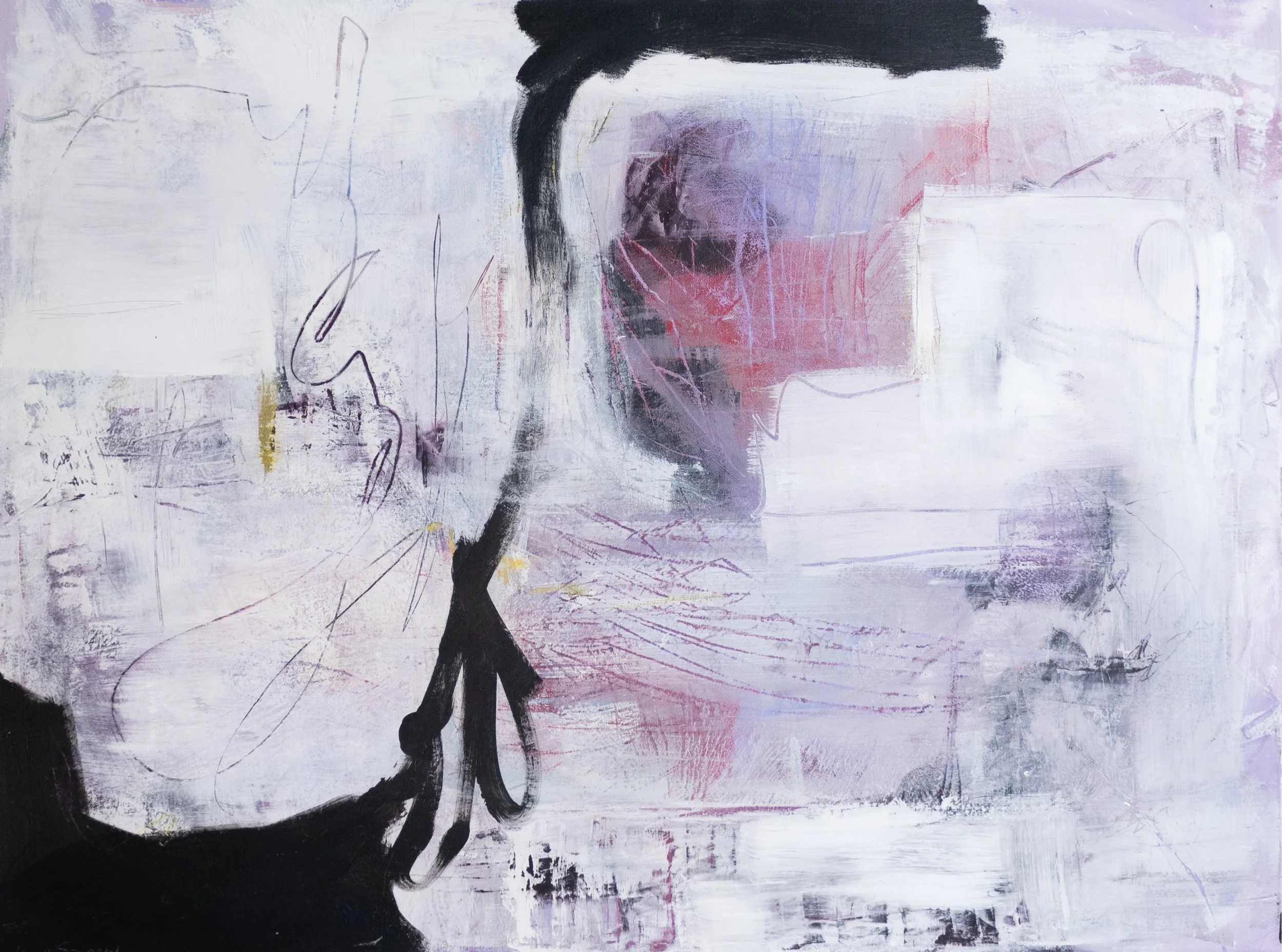 In the Company of Violets, 48x 36 in., acrylic and oil on canvas