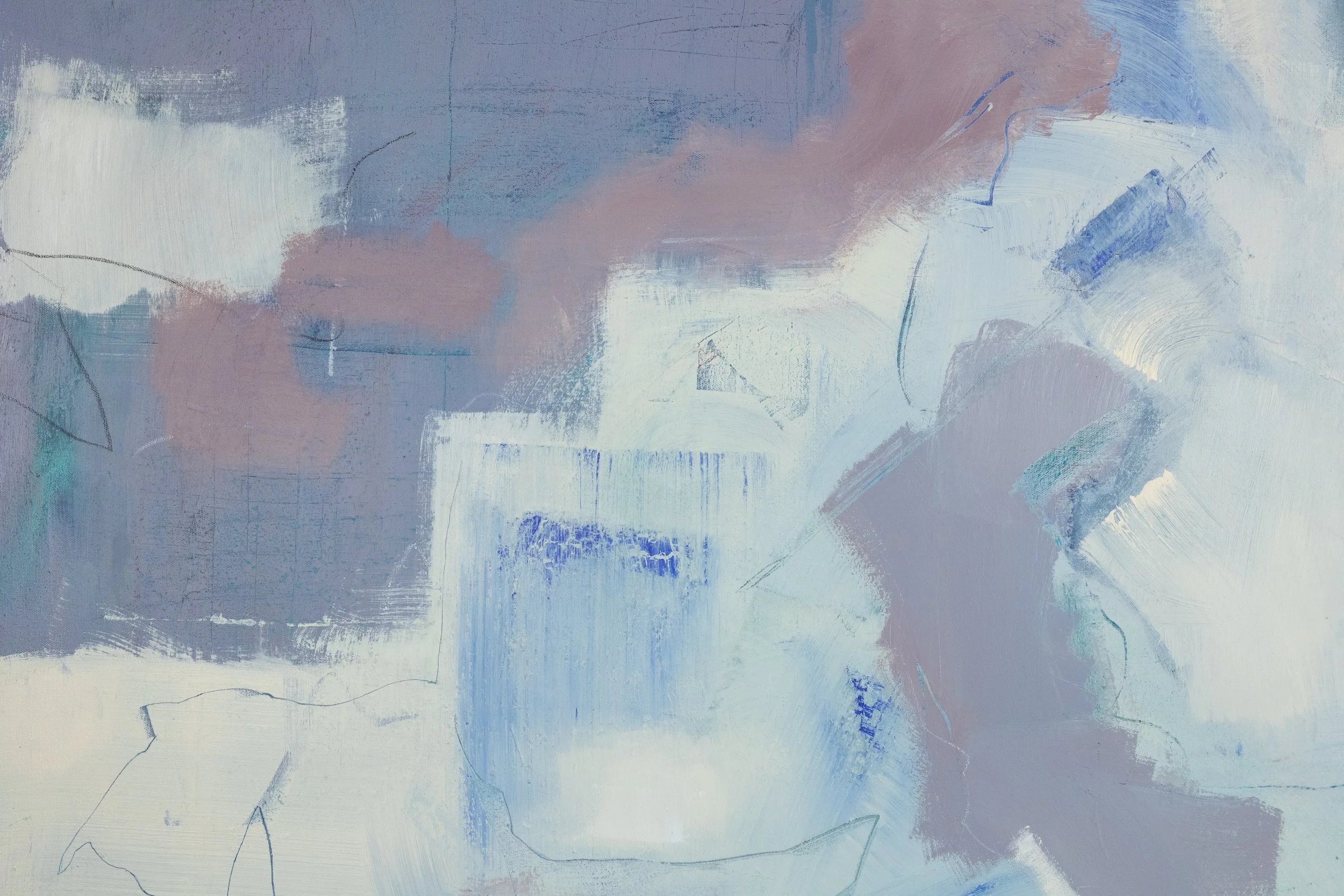 The Sound of Wings (close up view),  48 x 36 in., acrylic, rock pigment, and copper oxide on canvas