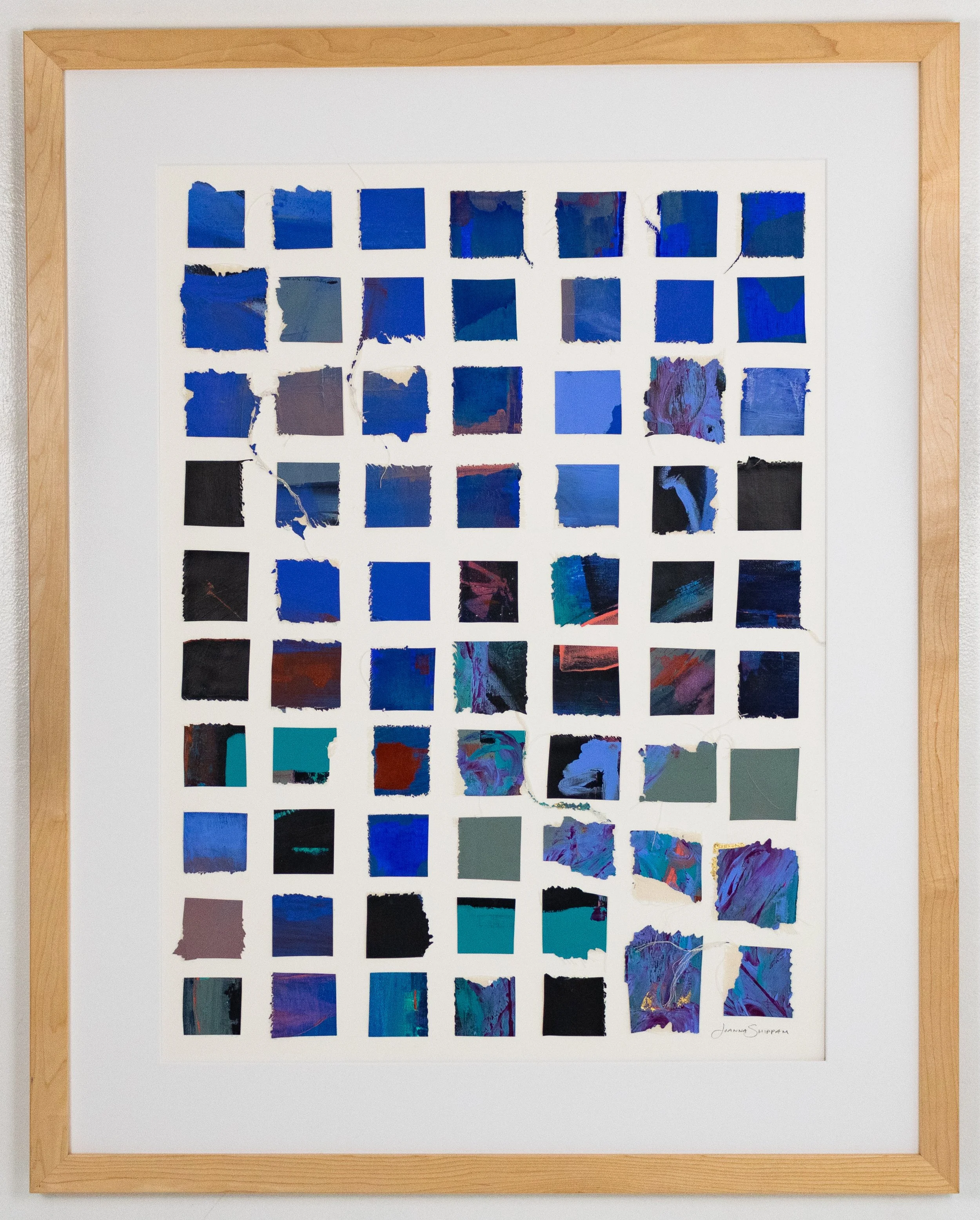 A Hopeful Arrangement of Time, 38 x 30 in. framed, acrylic, rock pigment, gold leaf