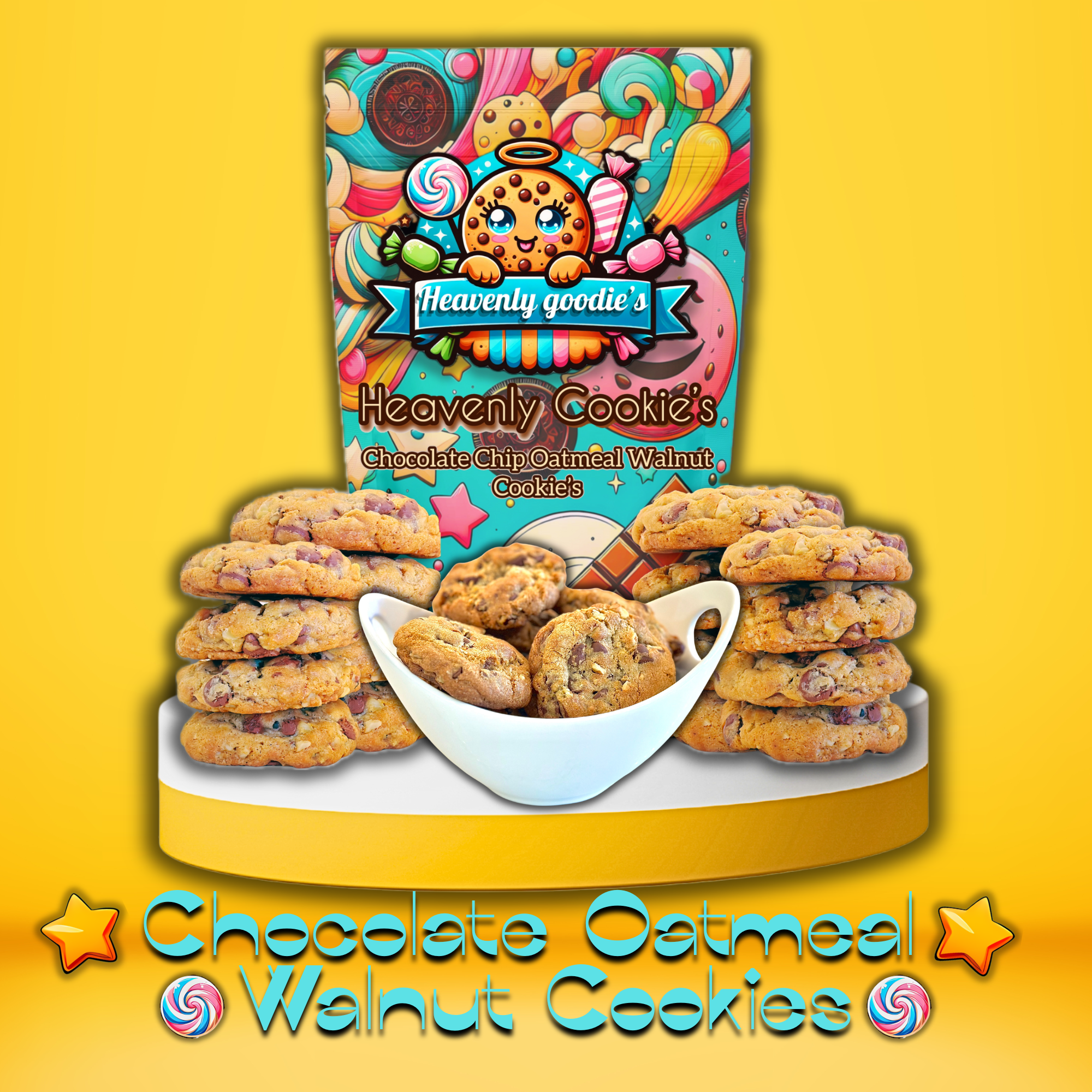 Chocolate Chip Oatmeal Walnut Cookies – Freshly Baked