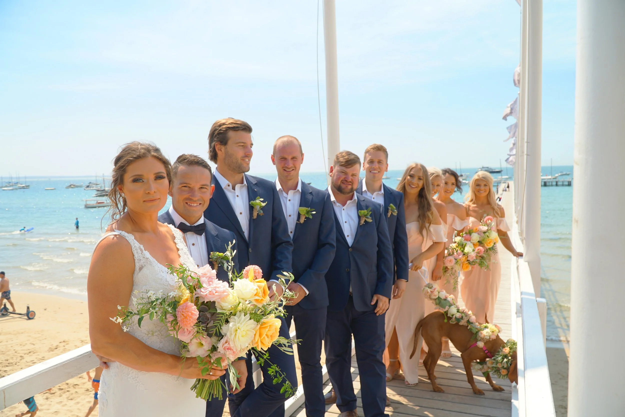 Bec & Tom's Wedding at Blairgowrie Yacht Squadron, Photo Shoots at Rye Foreshore, Rye Beach & Rye Ocean Beach 