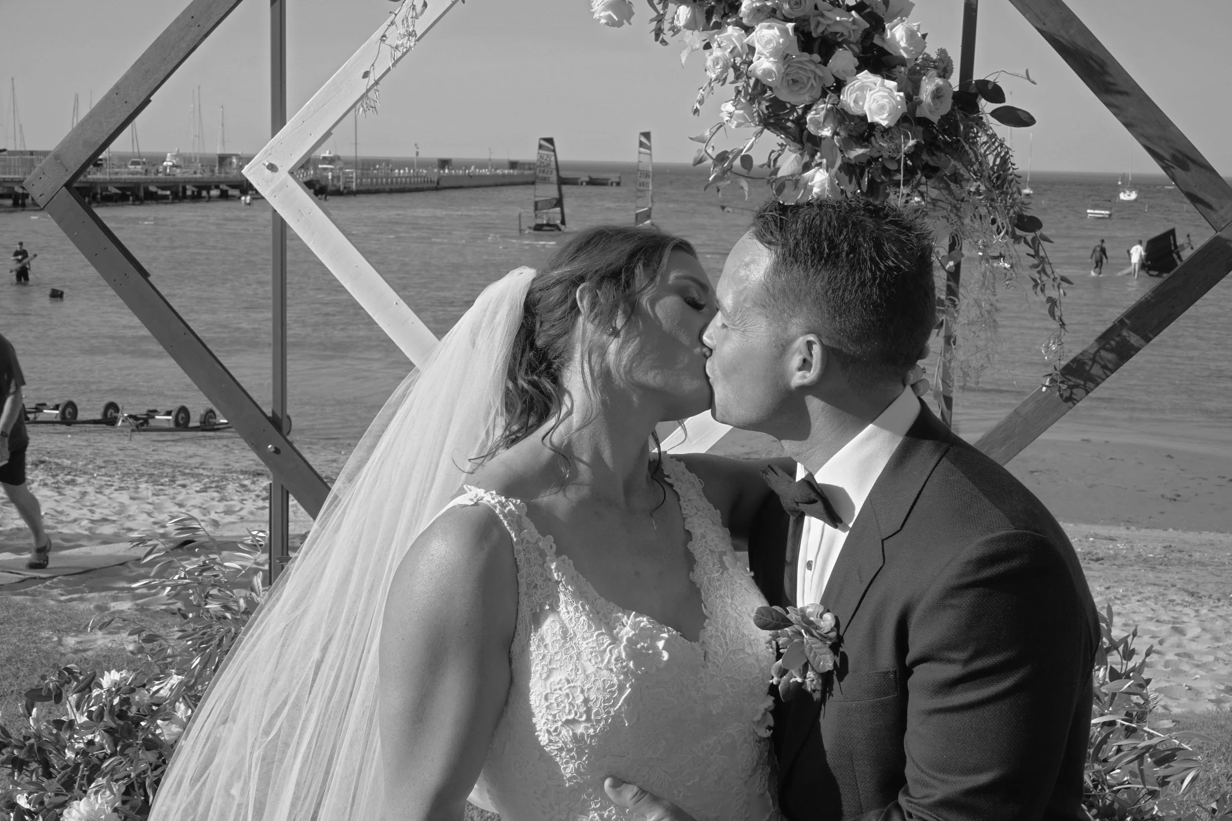 Bec & Tom's Wedding at Blairgowrie Yacht Squadron, Photo Shoots at Rye Foreshore, Rye Beach & Rye Ocean Beach 