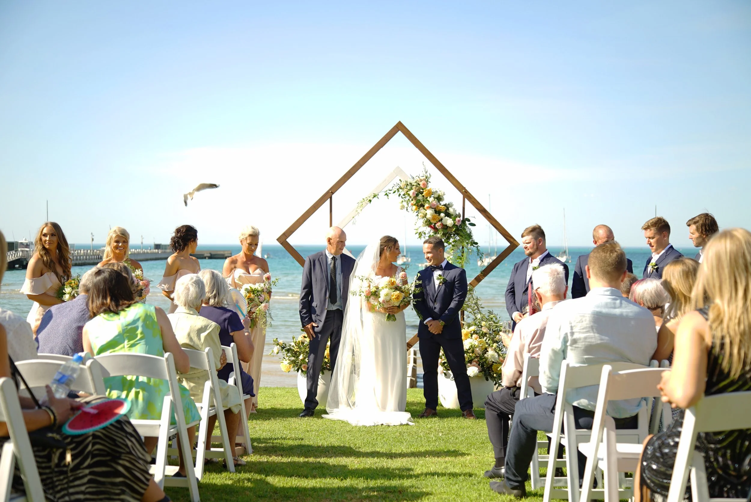 Bec & Tom's Wedding at Blairgowrie Yacht Squadron, Photo Shoots at Rye Foreshore, Rye Beach & Rye Ocean Beach 