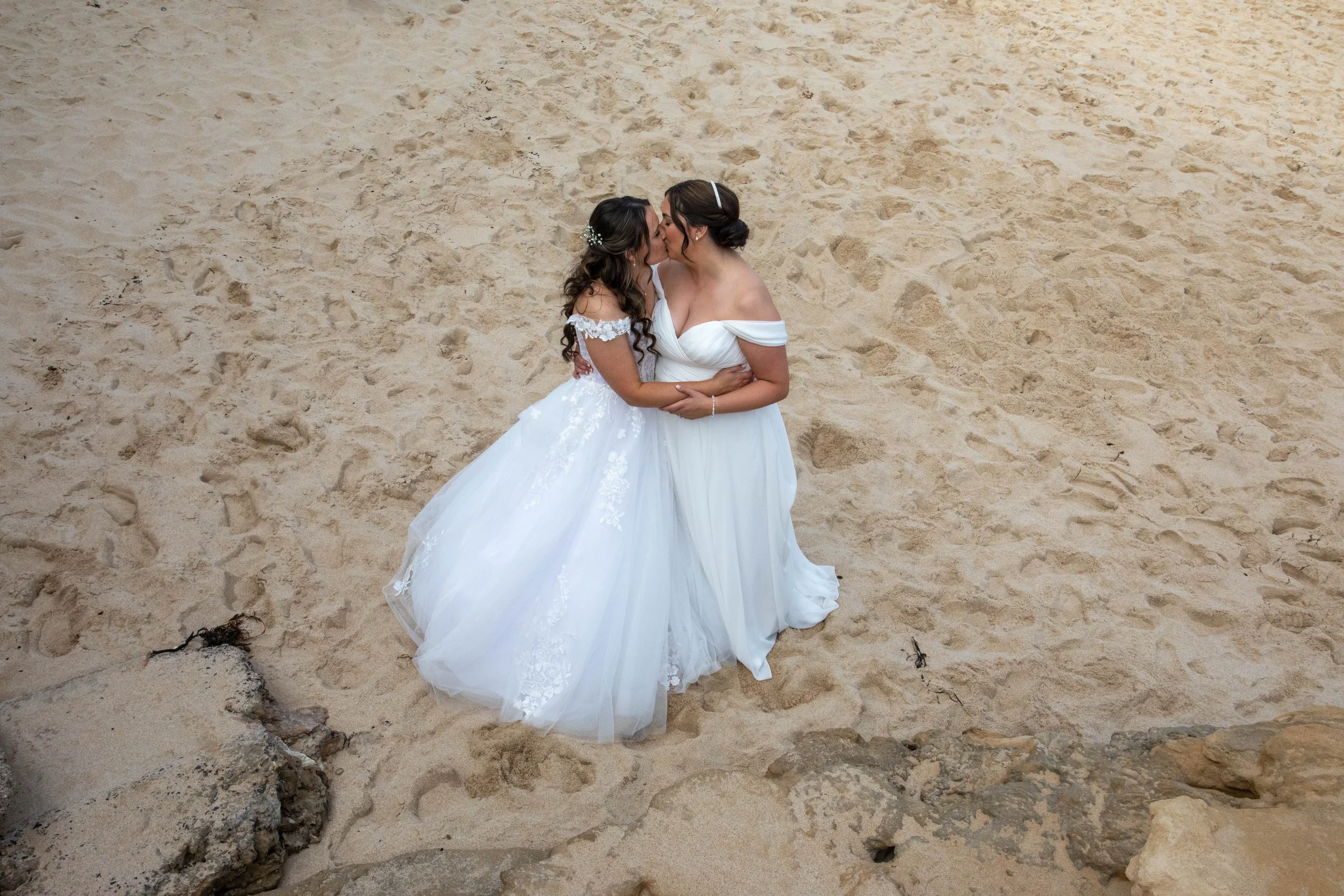 Serena & Kate's wedding photo shoot at Sorrento Back Beach