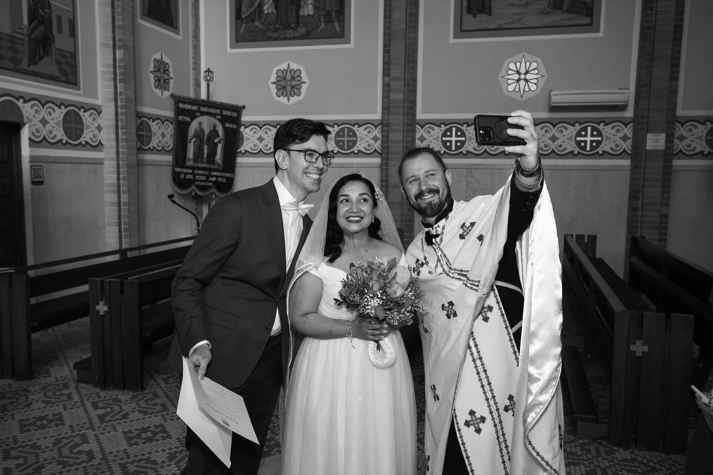 Abha & Andrew’s Wedding - Ceremony Ukrainian Catholic Cathedral of Saints Peter and Paul in North Melbourne