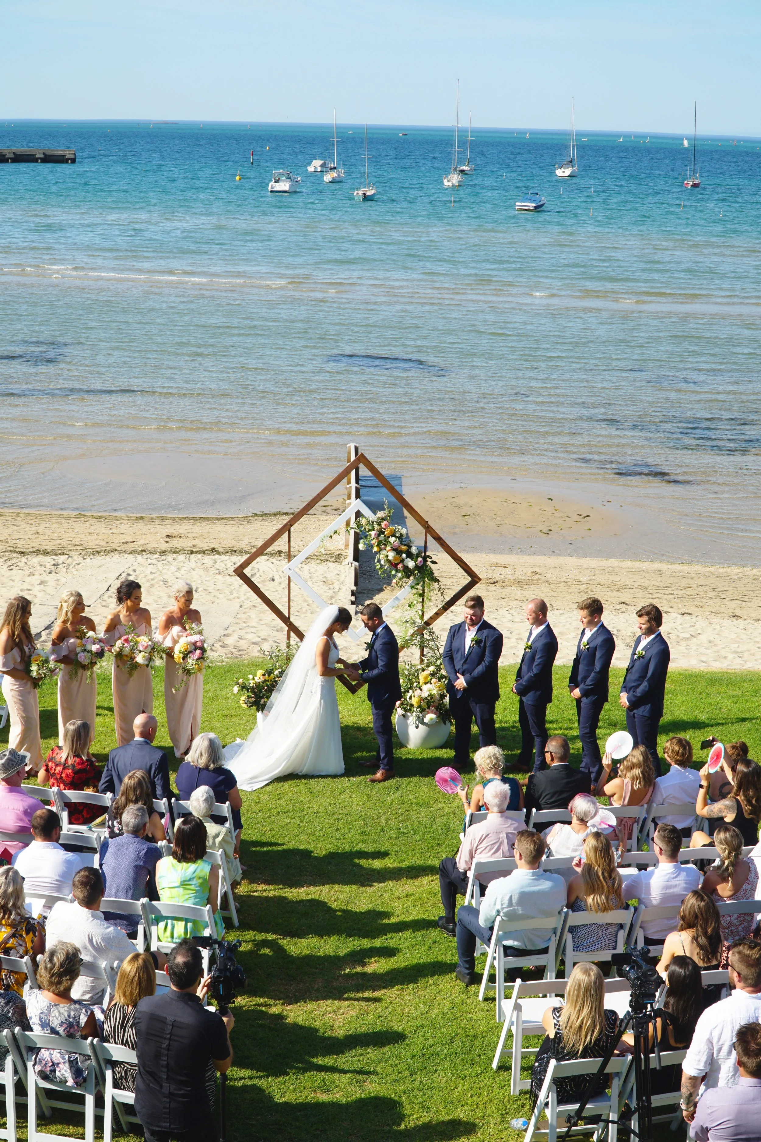 Bec & Tom's Wedding at Blairgowrie Yacht Squadron, Photo Shoots at Rye Foreshore, Rye Beach & Rye Ocean Beach 