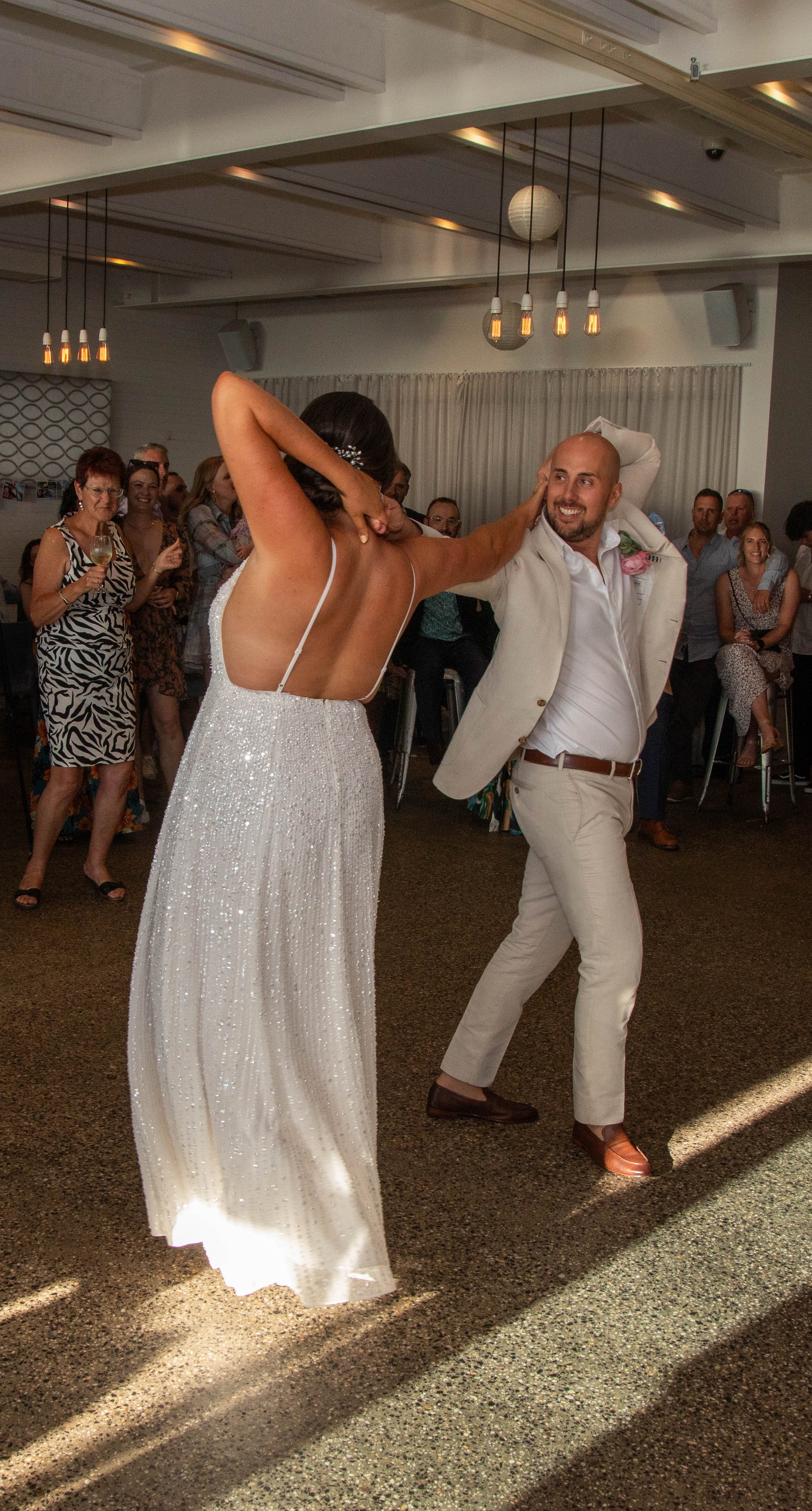 Bianca & Lewis' wedding dance at True South in Black Rock