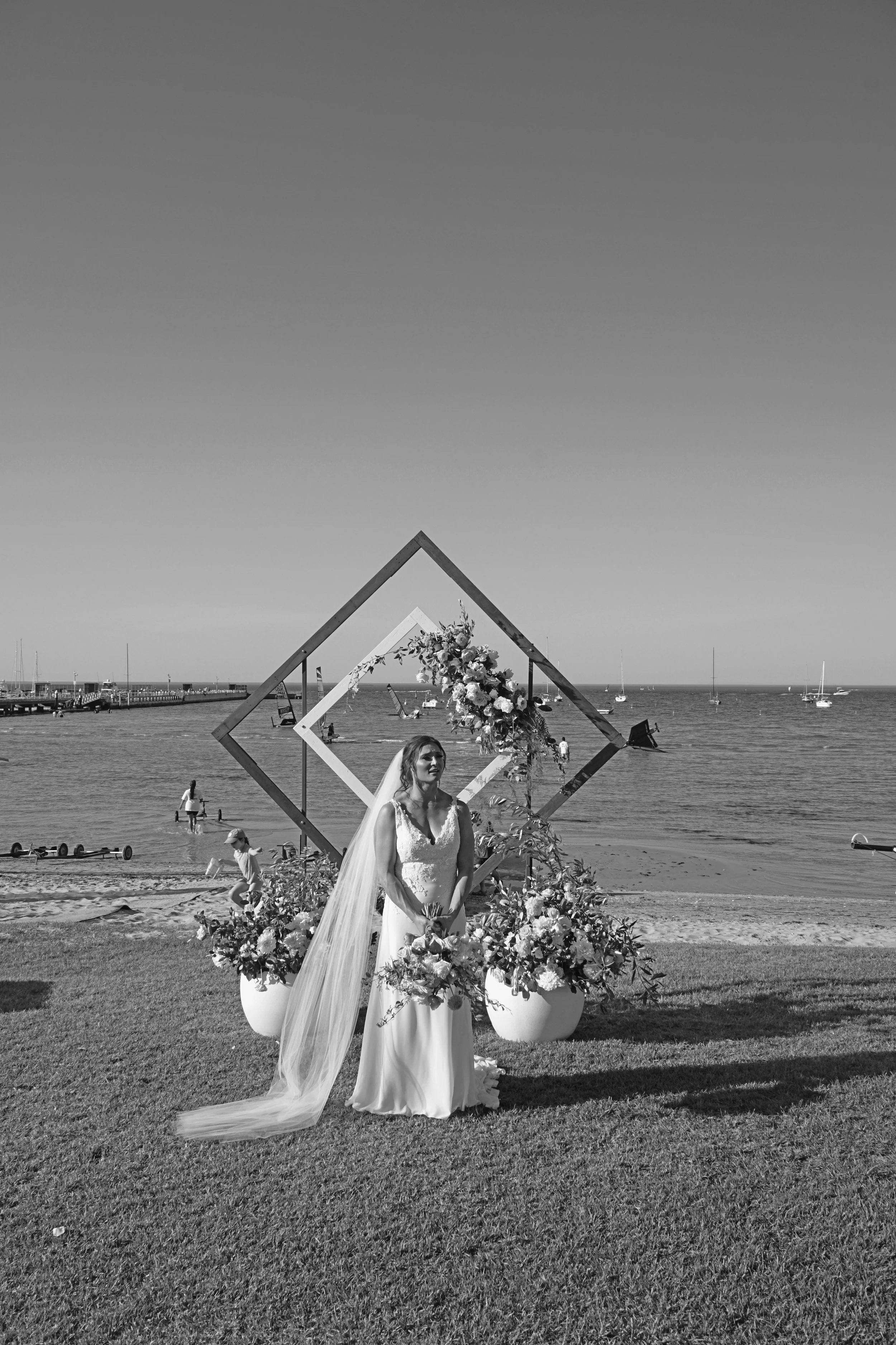 Bec & Tom's Wedding at Blairgowrie Yacht Squadron, Photo Shoots at Rye Foreshore, Rye Beach & Rye Ocean Beach 