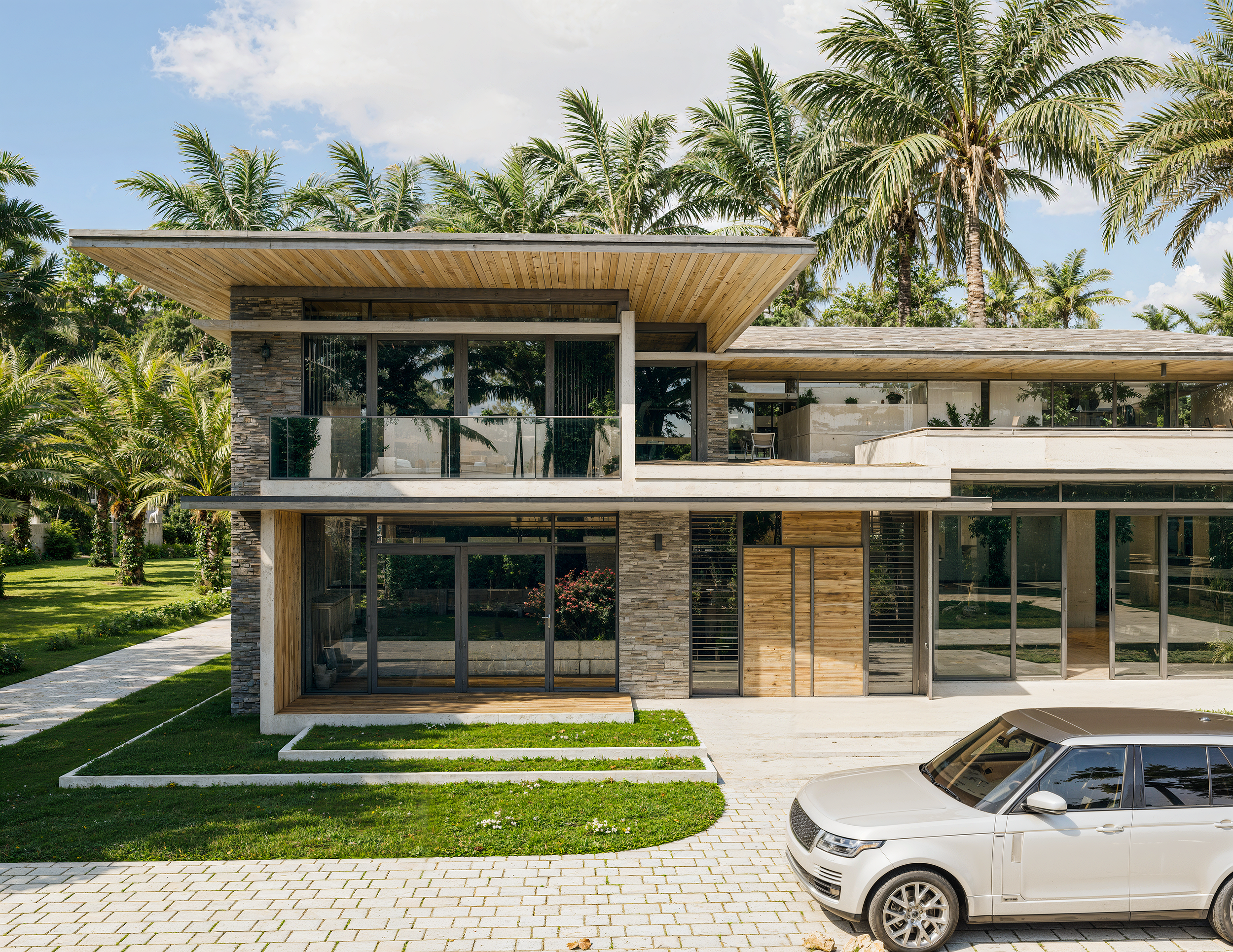 Off-plan property development 3D render exterior view.