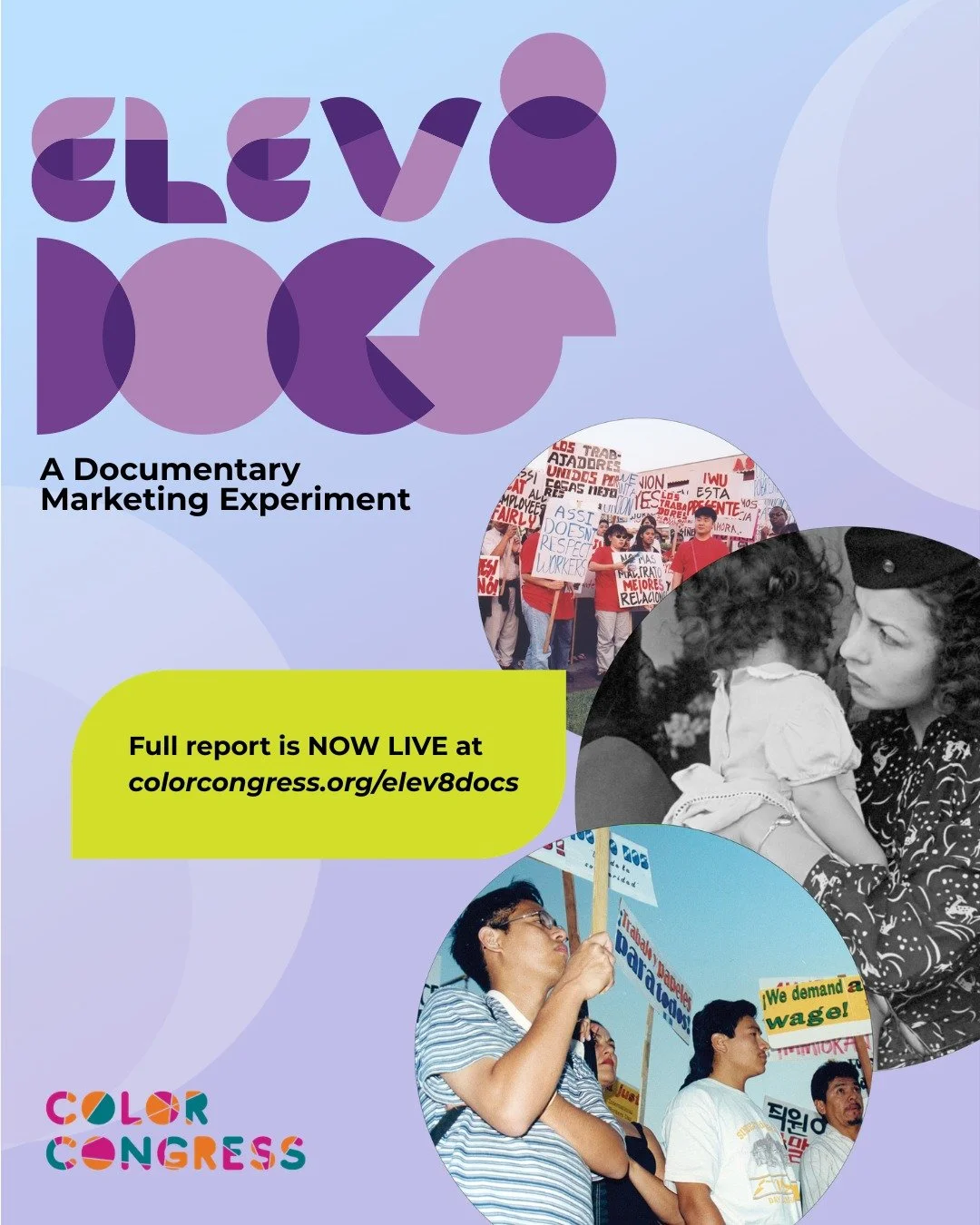 Between February 2025 and 2026, Color Congress&rsquo;s Elev8Docs marketing initiative invested in marketing 27 documentary films, all made by filmmakers of color.

Through eight marketing experiments, Color Congress tested ways to build bridges betwe