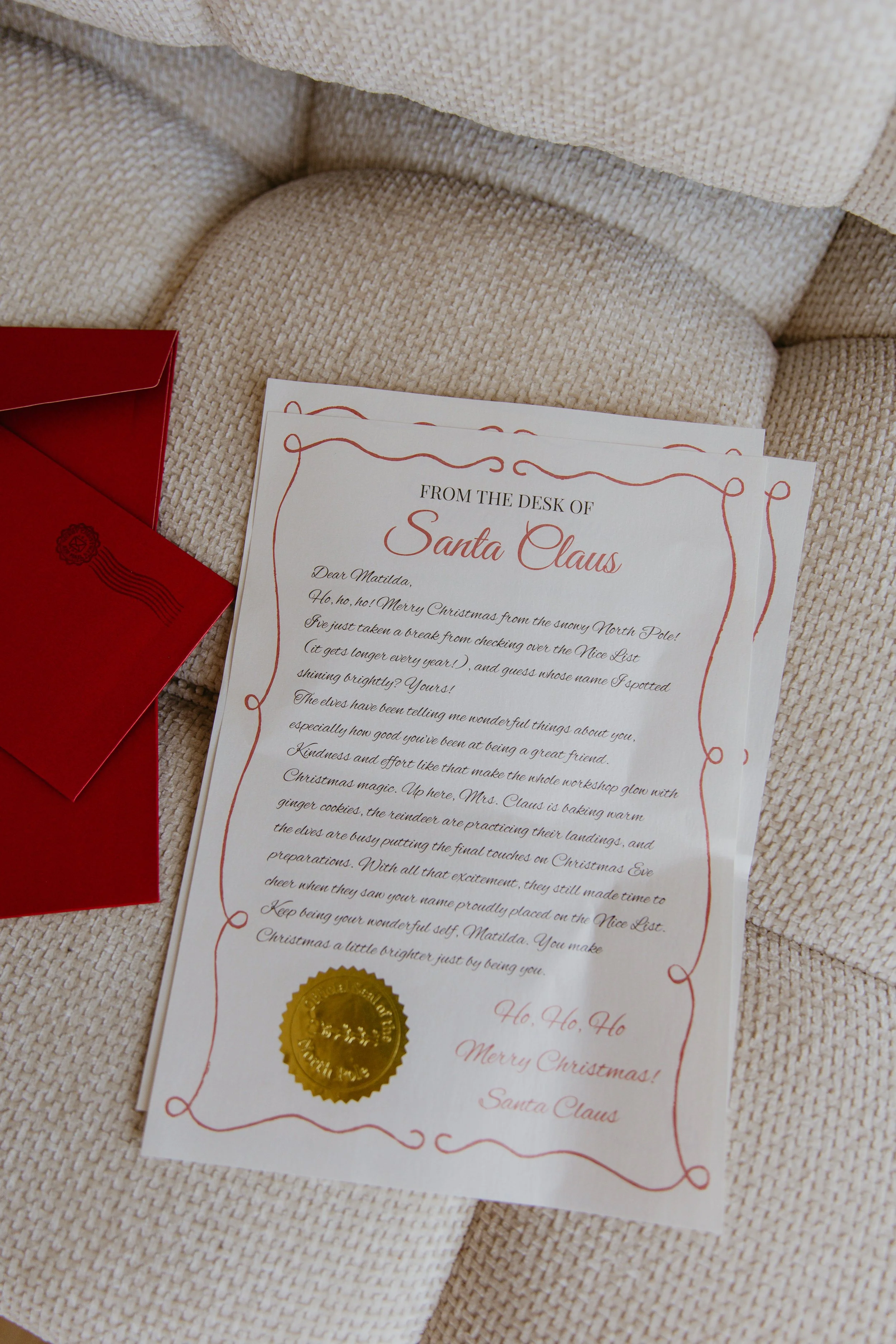 From The Desk Of Santa ~ Personalised Letter