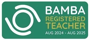BAMBA registered teacher badge for August 2024 to August 2025
