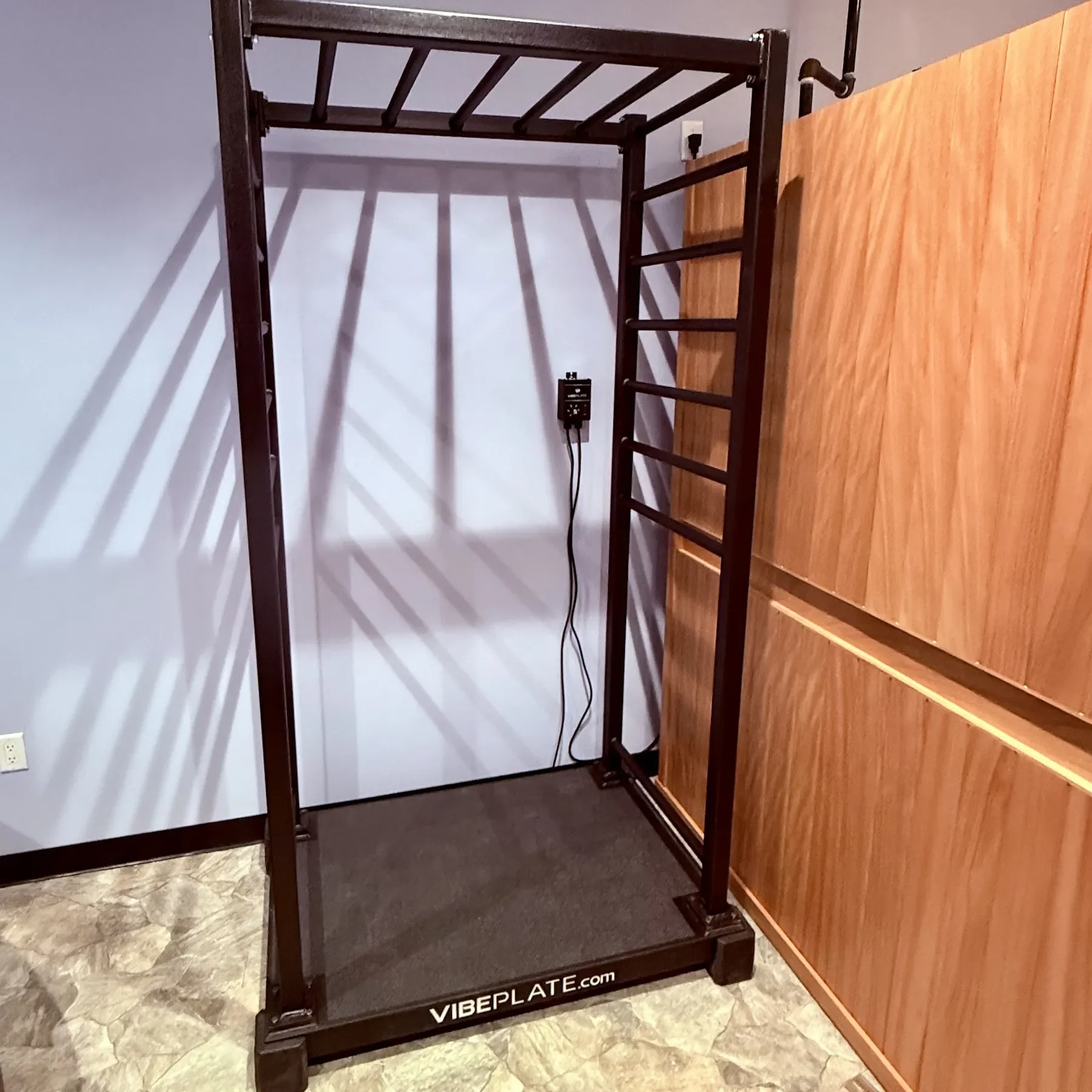 Whole-body vibration plate therapy machine at The Nature of Health wellness clinic in Gilbert, AZ