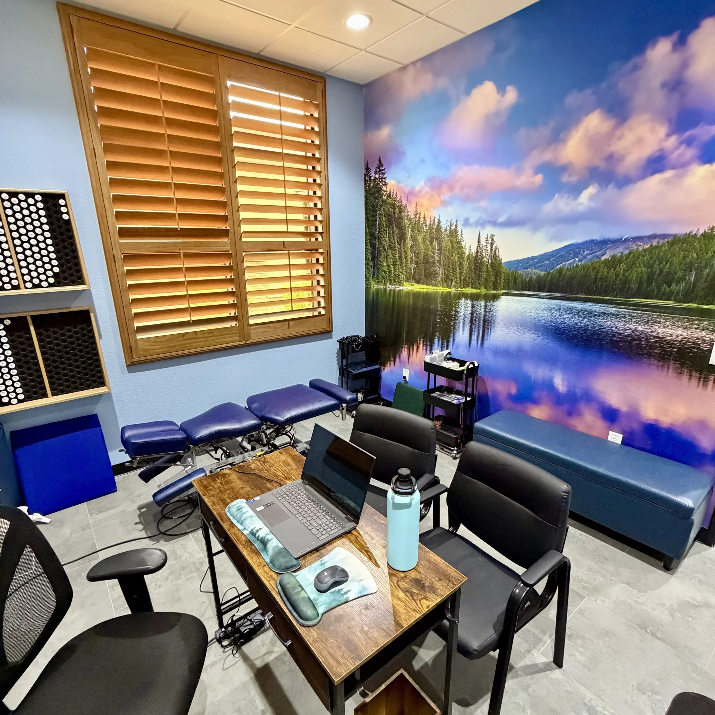 The Lake chiropractic treatment room at The Nature of Health in Gilbert, AZ