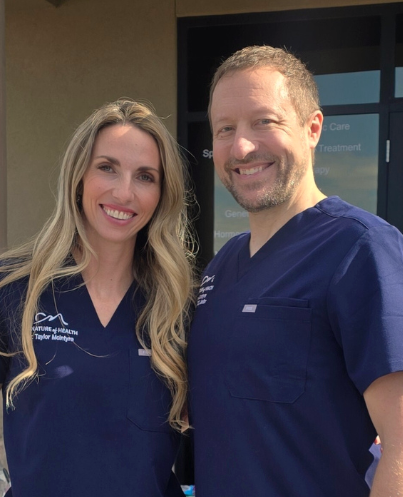 Dr. Taylor McIntyre and Dale McIntyre, founders of The Nature of Health chiropractic and wellness clinic in Gilbert, Arizona