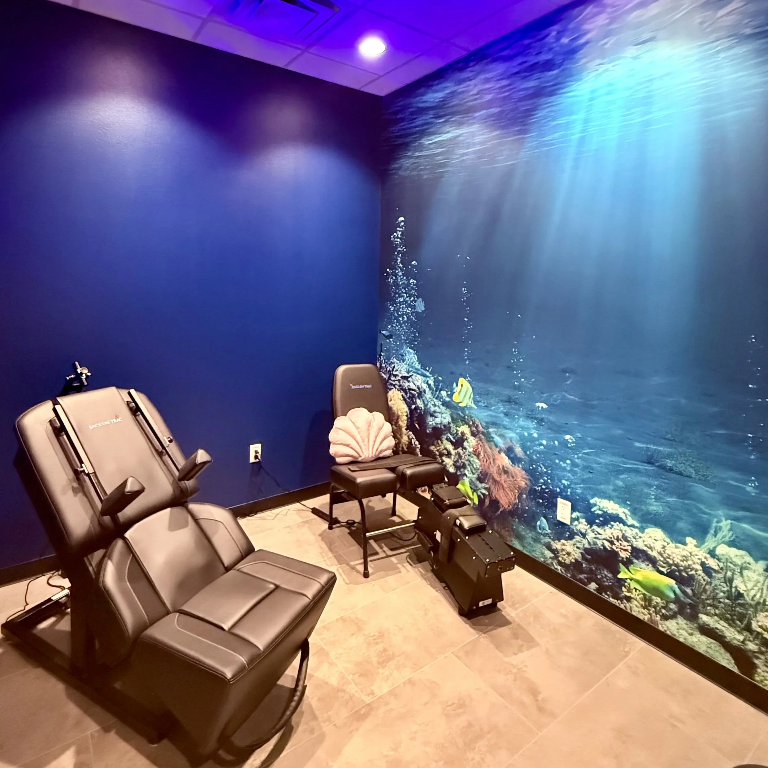 The Ocean decompression therapy room at The Nature of Health in Gilbert, AZ
