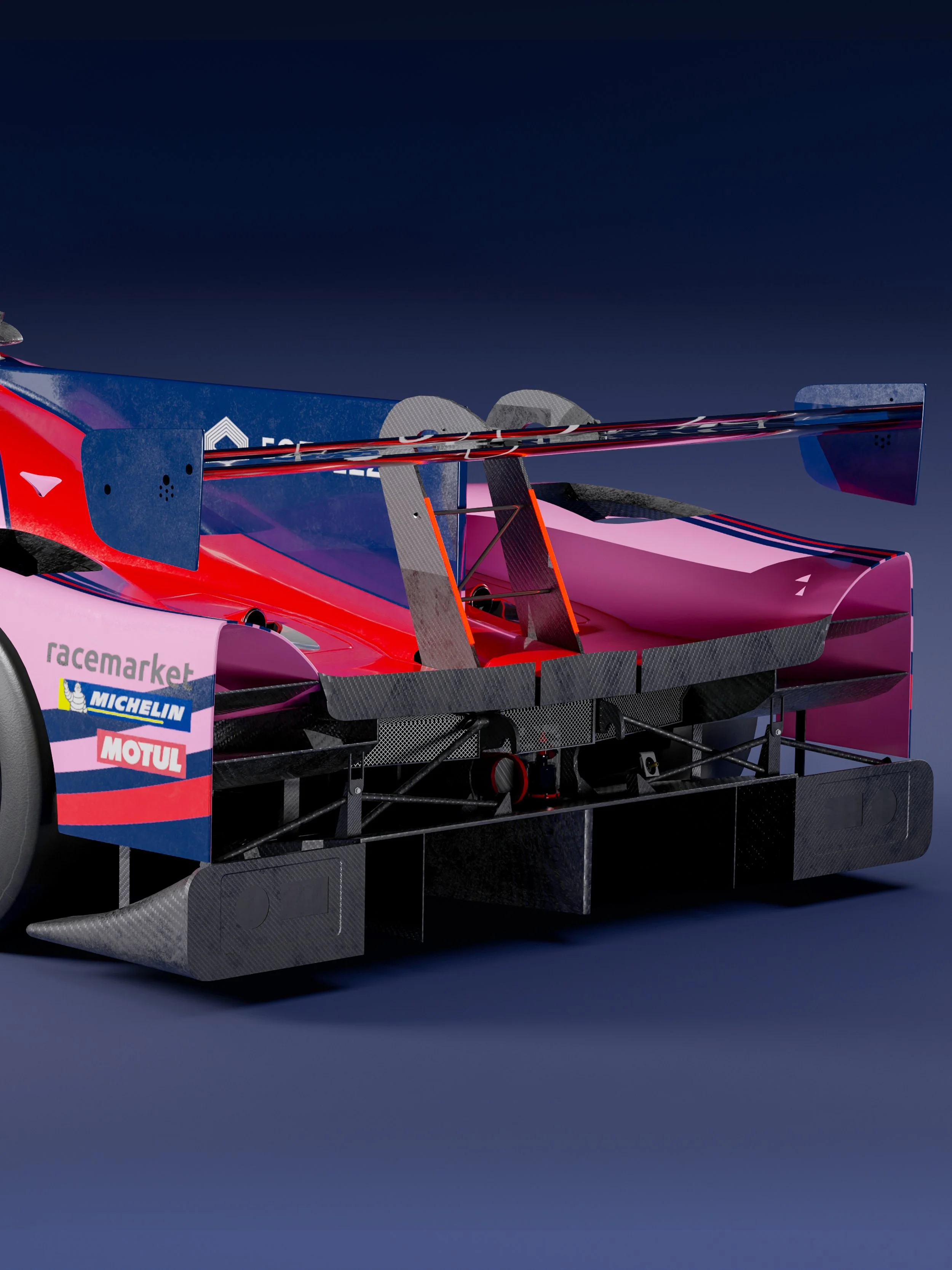 Formula 1 race car with Vodafone sponsorship and black, white, and red livery on wet asphalt.