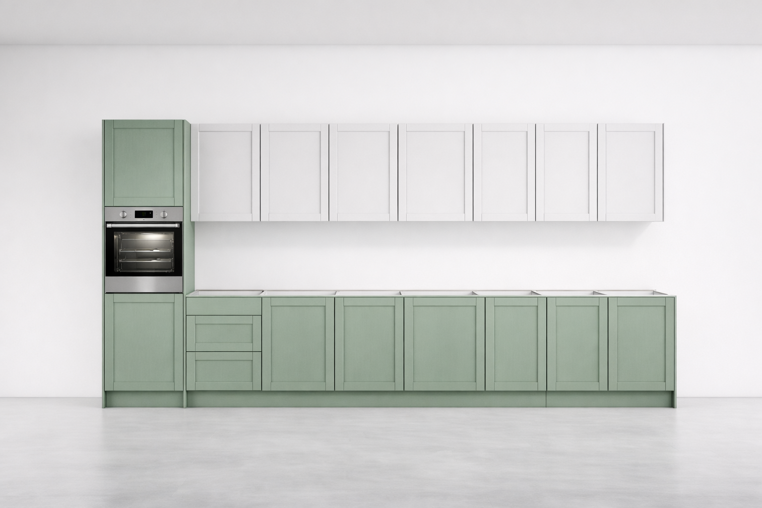 Modern kitchen with sage green cabinets £3999.png
