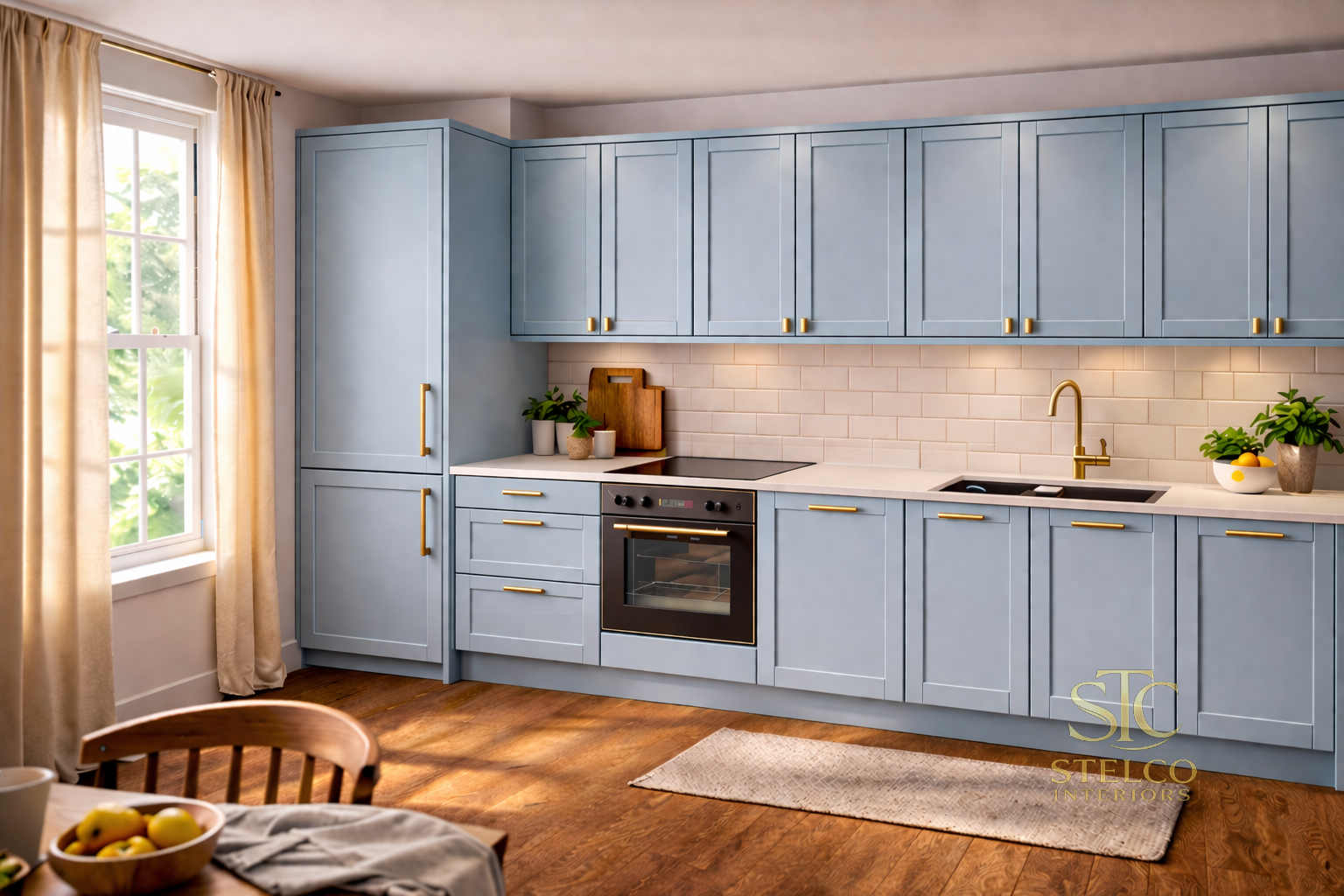 Cozy pastel kitchen with warm sunlight.png