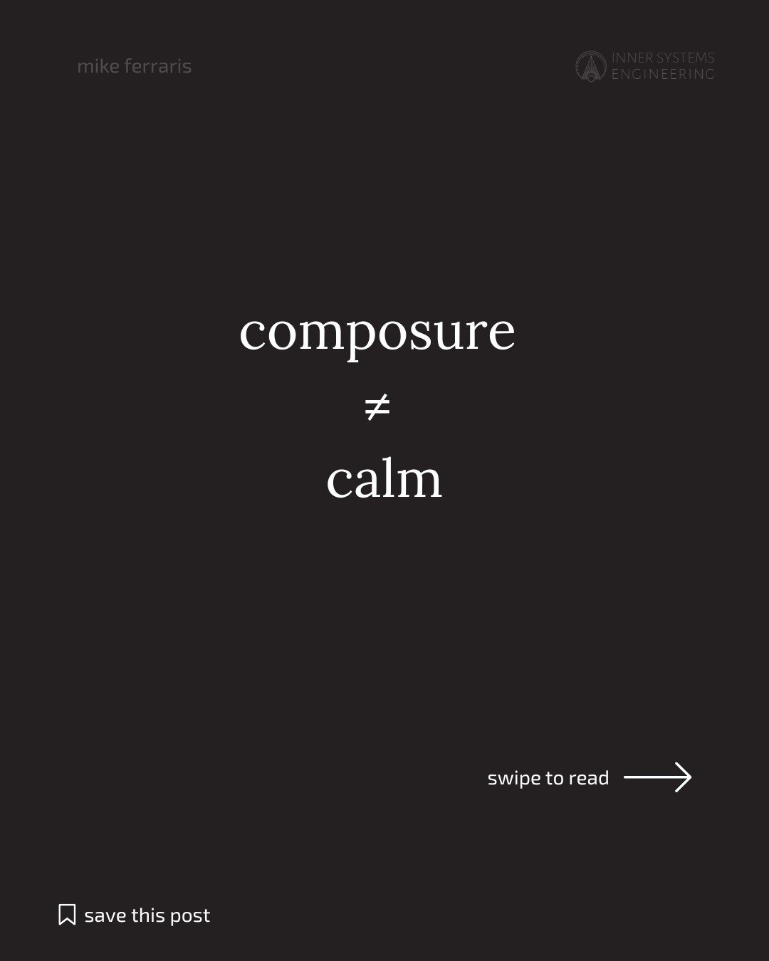 for a long time,
i thought composure meant calm.
that to be composed,
was to suppress what i felt.

but the calm never lasted.
it was momentary relief &mdash;
not real regulation.