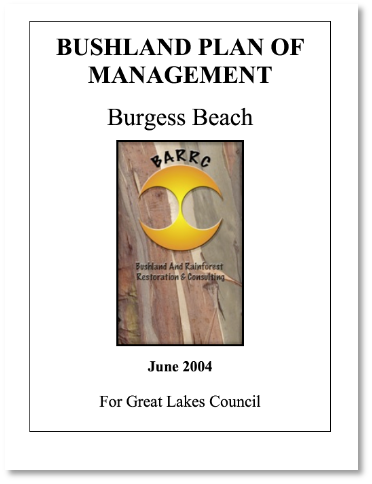Restoration Plan & species list for Littoral Rainforest, Burgess Beach