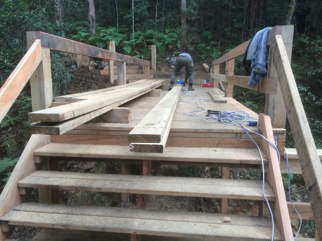 Hardwood Timber Pedestrian Bridge Construction
