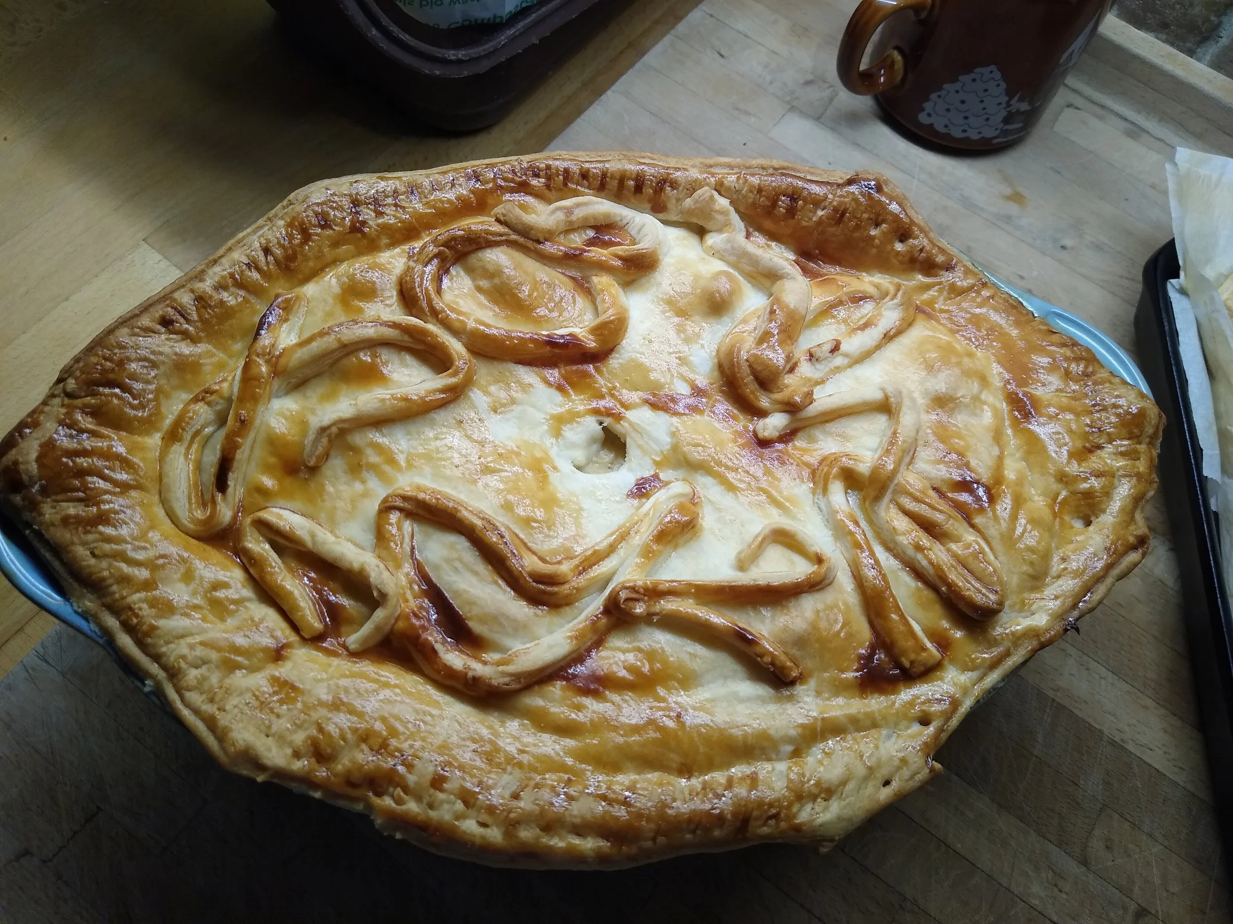 Delicious homemade veggie pie.  Perfect postpartum nourishment