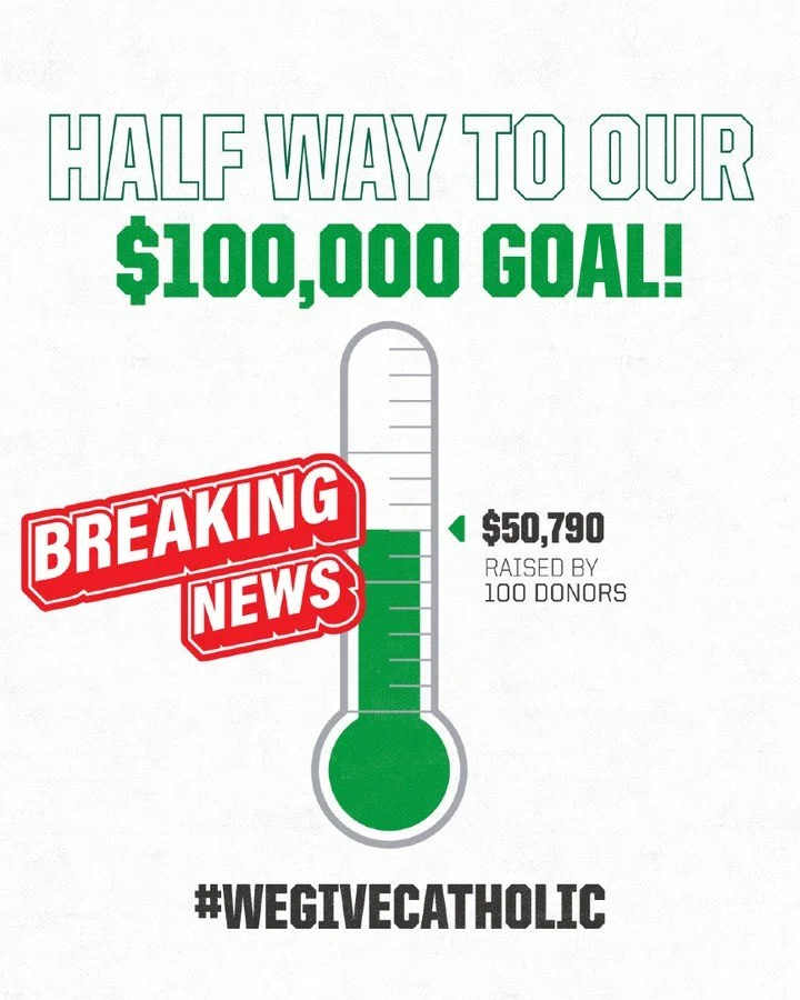 BREAKING NEWS!!

We just hit the HALFWAY mark to our $100,000 #WeGiveCatholic goal, thanks to YOU and an incredible anonymous donor who stepped up in a huge way.

If you&rsquo;ve already given, thank you. Your generosity is changing lives at Holy Nam