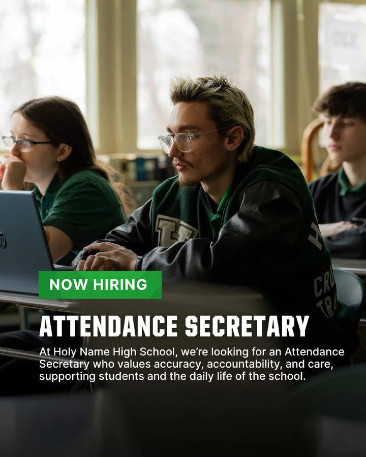 Join our amazing team at Holy Name High School--share with someone who should be part of it.

Click below to learn more:
https://shorturl.at/kmWDg