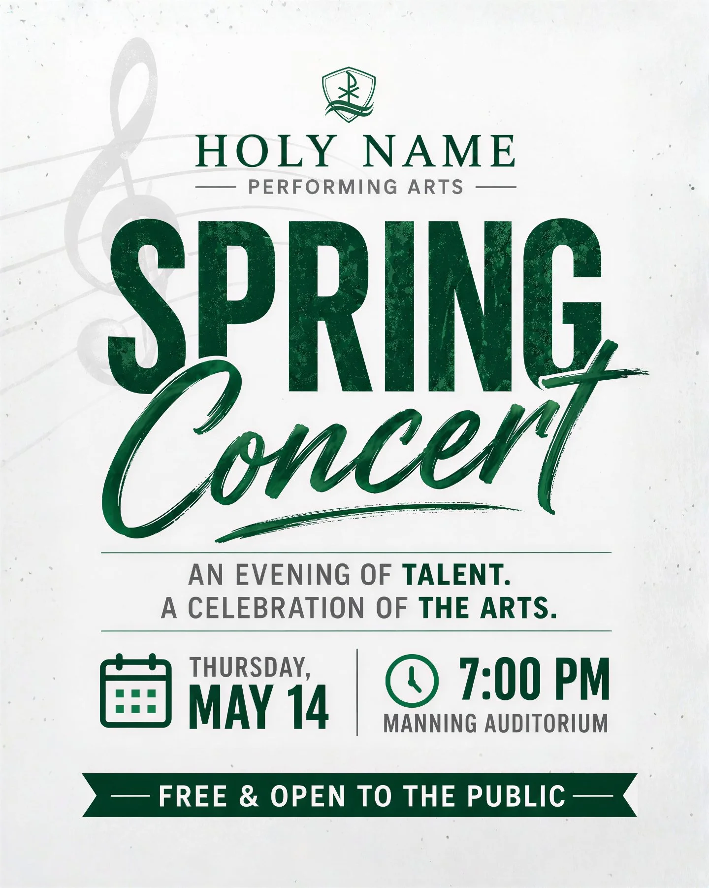 Join us Thursday, May 14 at 7:00 PM in the Manning Auditorium for our Performing Arts Spring Concert. From choir to jazz, our students take the stage to share the work, discipline, and passion they&rsquo;ve built all year.

Admission is free and open