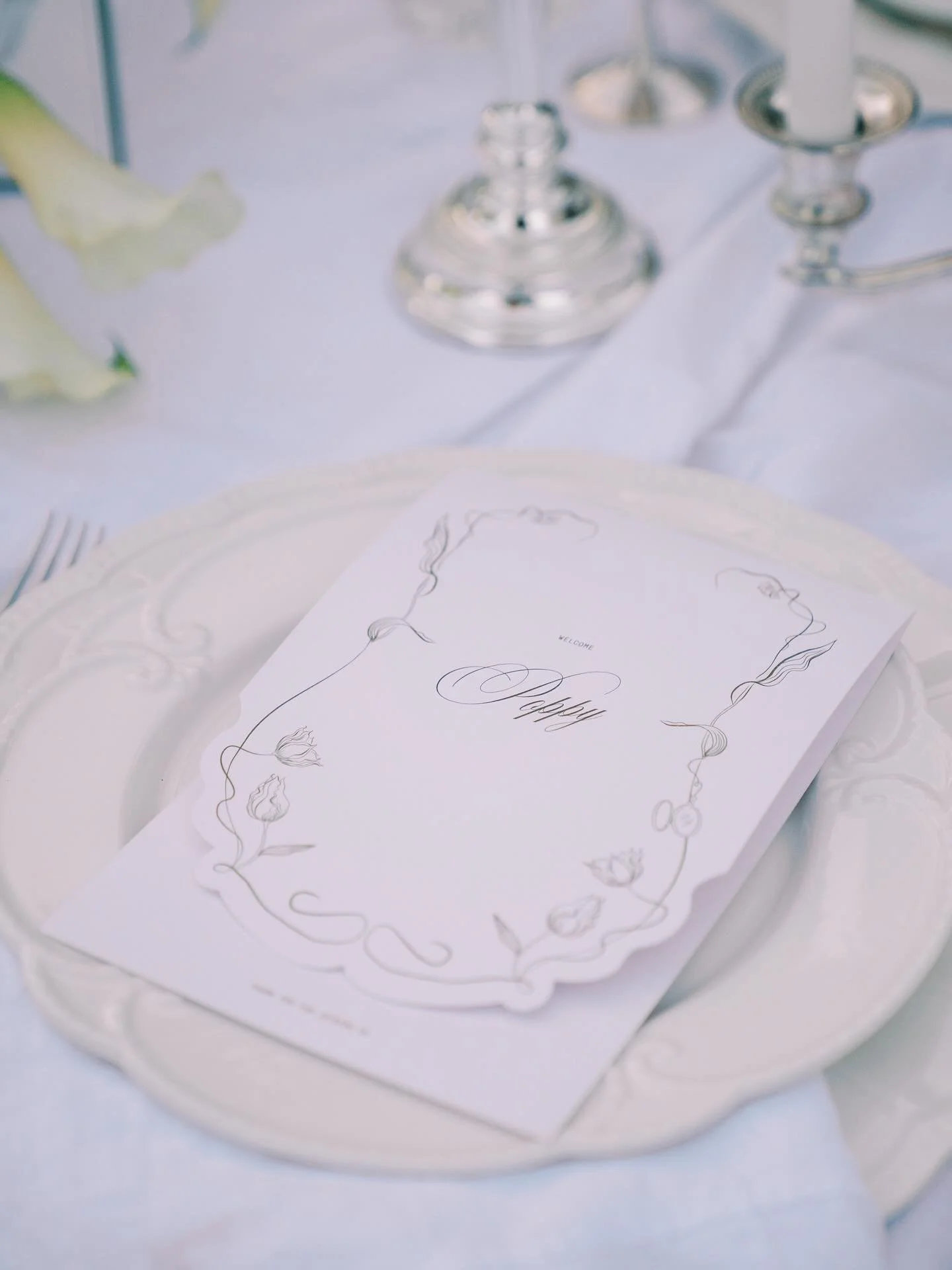 Table top details from our new Fable Collection, featuring folding personalised menus, table numbers and beverage menus set in olive and ivory.

Check out our website to view the full collection.

We loved working on this shoot with an incredible bun