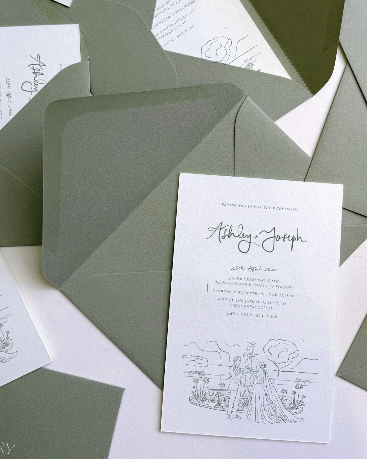 New couple fountain illustrations now available as part of our Assemble Collection.

We get so many enquiries on Gaby &amp; Mike's gorgeous bespoke invitation with the hand-drawn illustrations, that we thought we would create some as part of our Asse