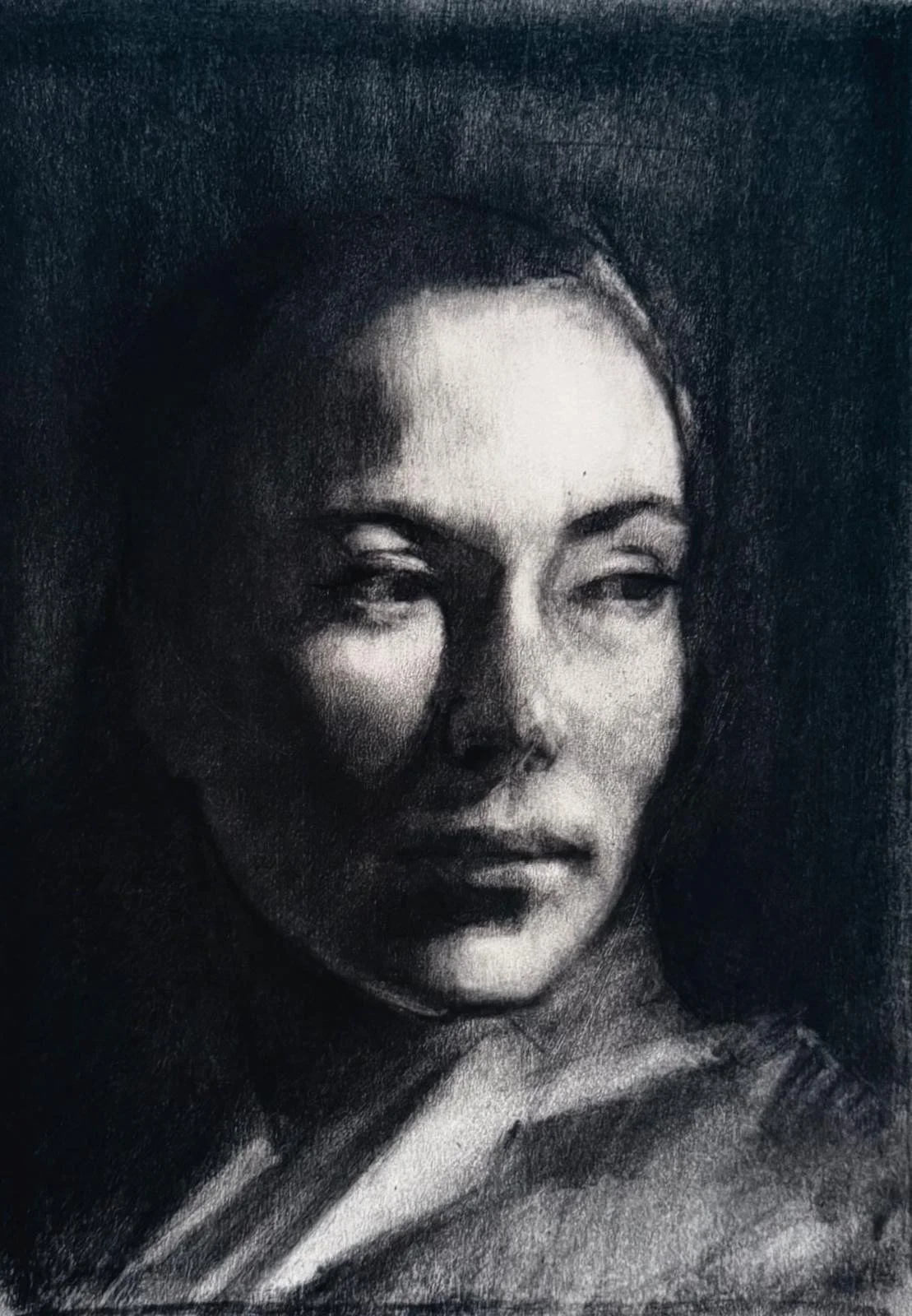 Geeta - charcoal on paper