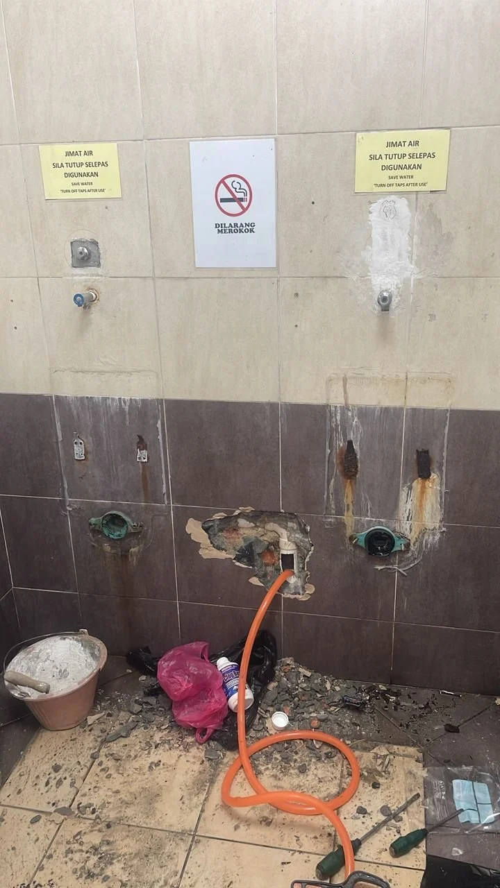 Servis membaiki paip bocor bilik air sekitar Bangi dan Kajang oleh NH Pantas Plumbing