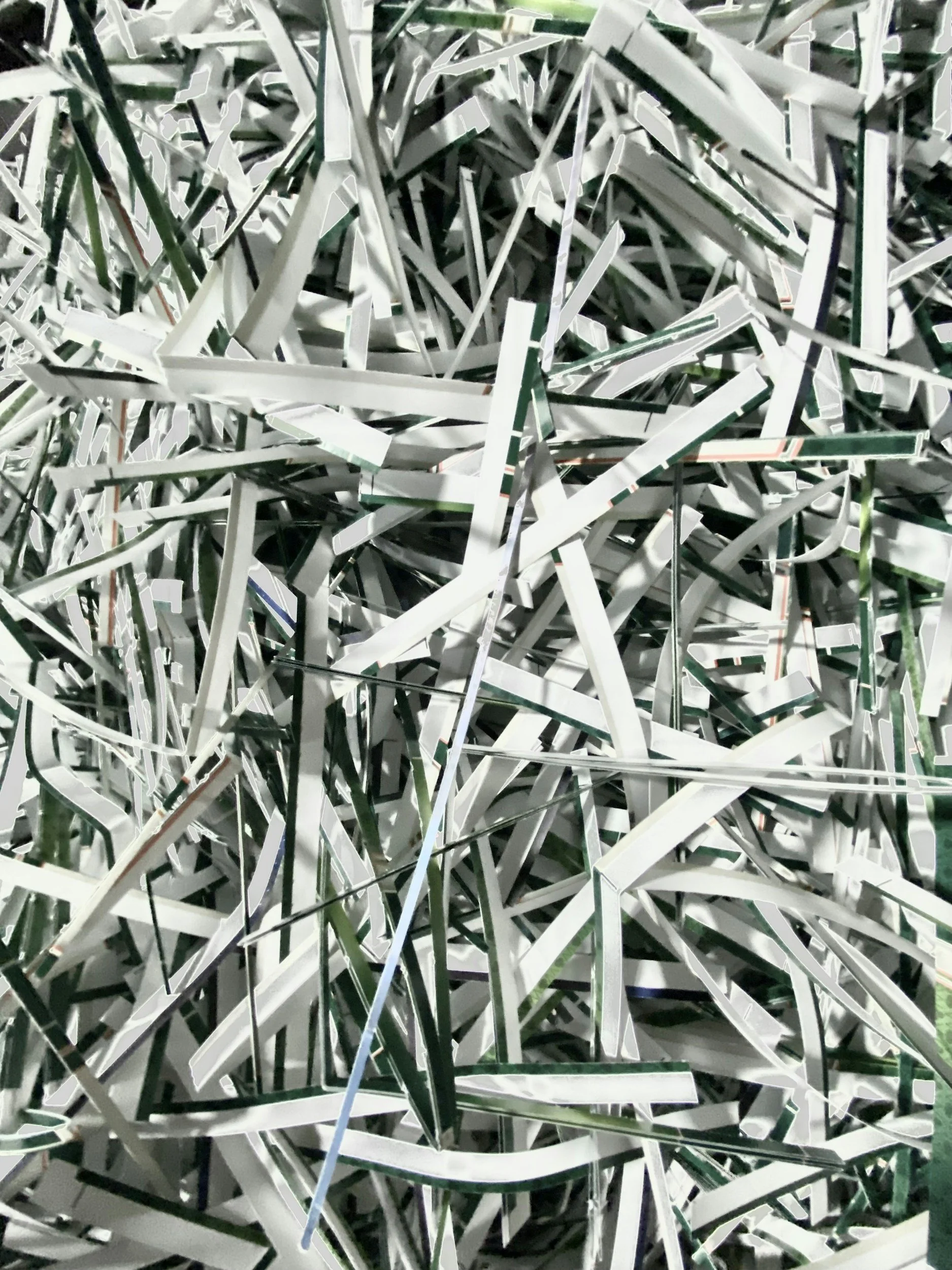 A pile of shredded paper, illustrating Valley's Secure Documents service where Clients can enjoy supported employment opportunities.