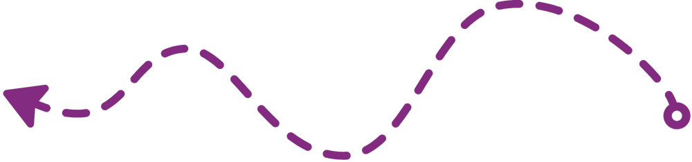 Dotted purple dashed line with arrows pointing left and right, indicating a zigzag or wavy path.