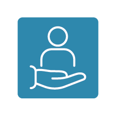 Icon of a person being held in a hand